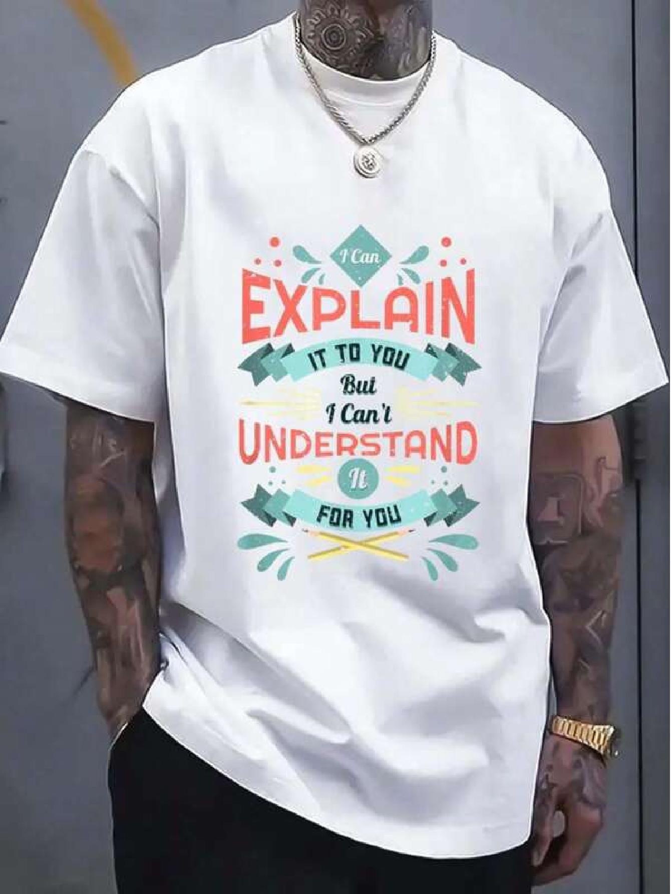White Cotton T-shirt with I Can Explain Back to School Graphic Print - Short Sleeve Round Neck Casual Tee for Teachers & Students XL
White Cotton T-shirt with I Can Explain Back to School Graphic Print - Short Sleeve Round Neck Casual Tee for Teachers & Students XL