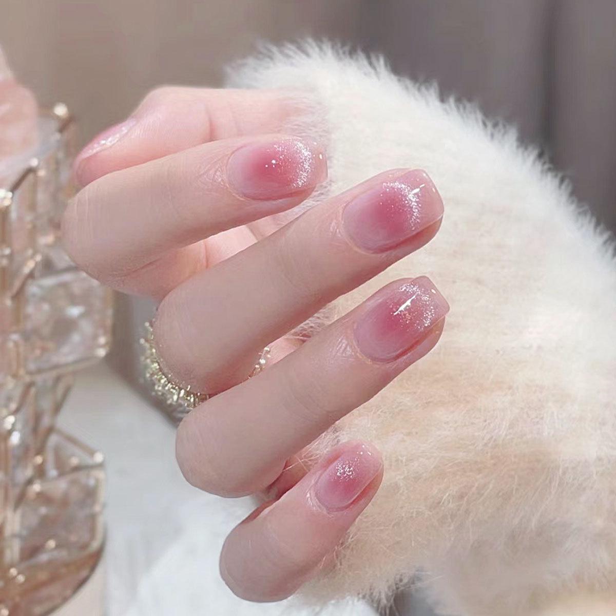 Wearable Short Square French Cat Eye False Nails with Blush Whitening, Removable Nail Art Patches
Wearable Short Square French Cat Eye False Nails with Blush Whitening, Removable Nail Art Patches