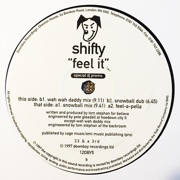 12inch Record SHIFTY - Feel It 12DBY005 Downboy Recordi 1997 UK Dance & Electronica Used
12inch Record SHIFTY - Feel It 12DBY005 Downboy Recordi 1997 UK Dance & Electronica Used