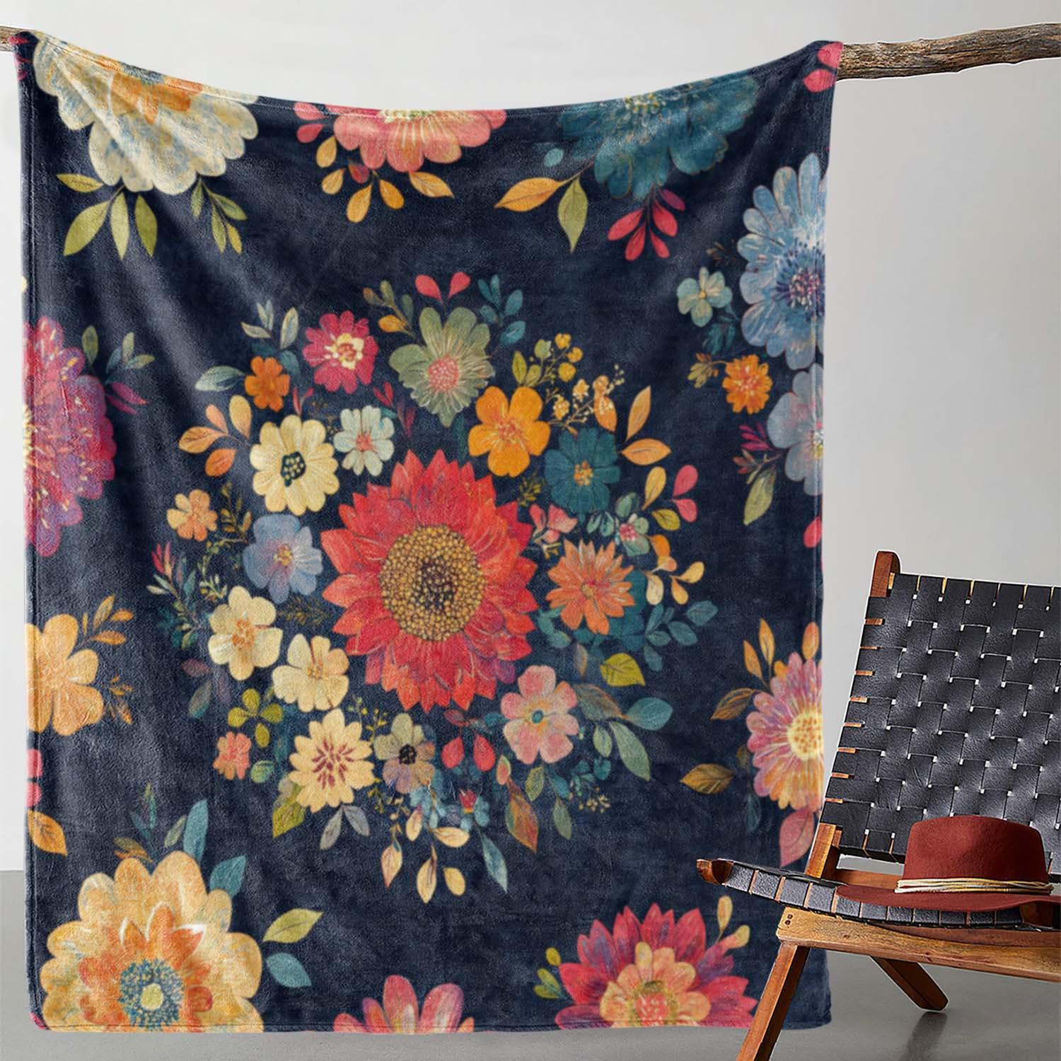 Multicolored flower pattern Flannel printed blanket suitable for all seasons suitable for living room office sofa and travel 75x90cm
Multicolored flower pattern Flannel printed blanket suitable for all seasons suitable for living room office sofa and travel 75x90cm