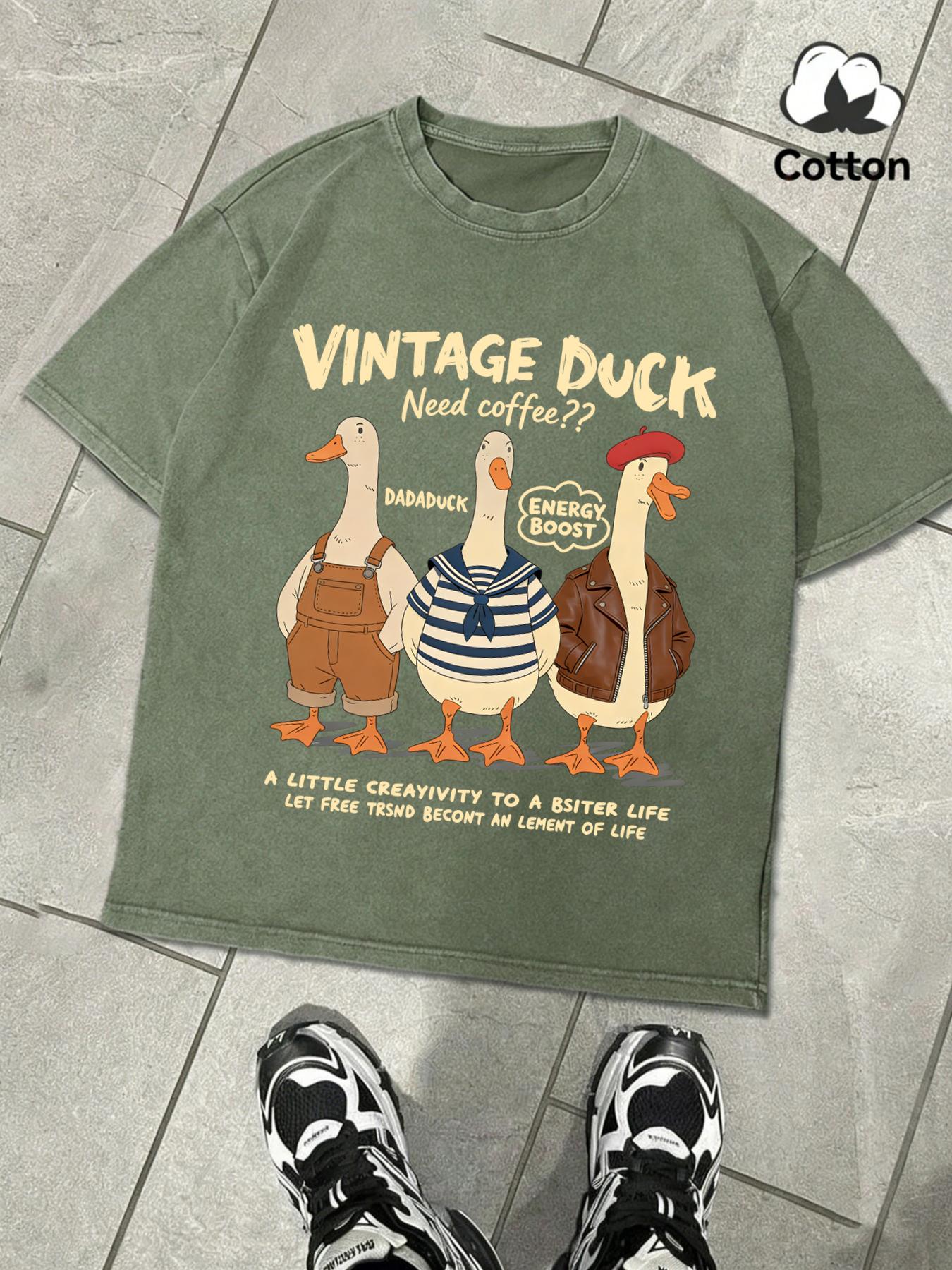 Vintage Duck Need Coffee Printing Snow Wash Men TShirt Summer Fashion Tops Casual Cotton Soft Washed Tee Unisex Clothing S
Vintage Duck Need Coffee Printing Snow Wash Men TShirt Summer Fashion Tops Casual Cotton Soft Washed Tee Unisex Clothing S