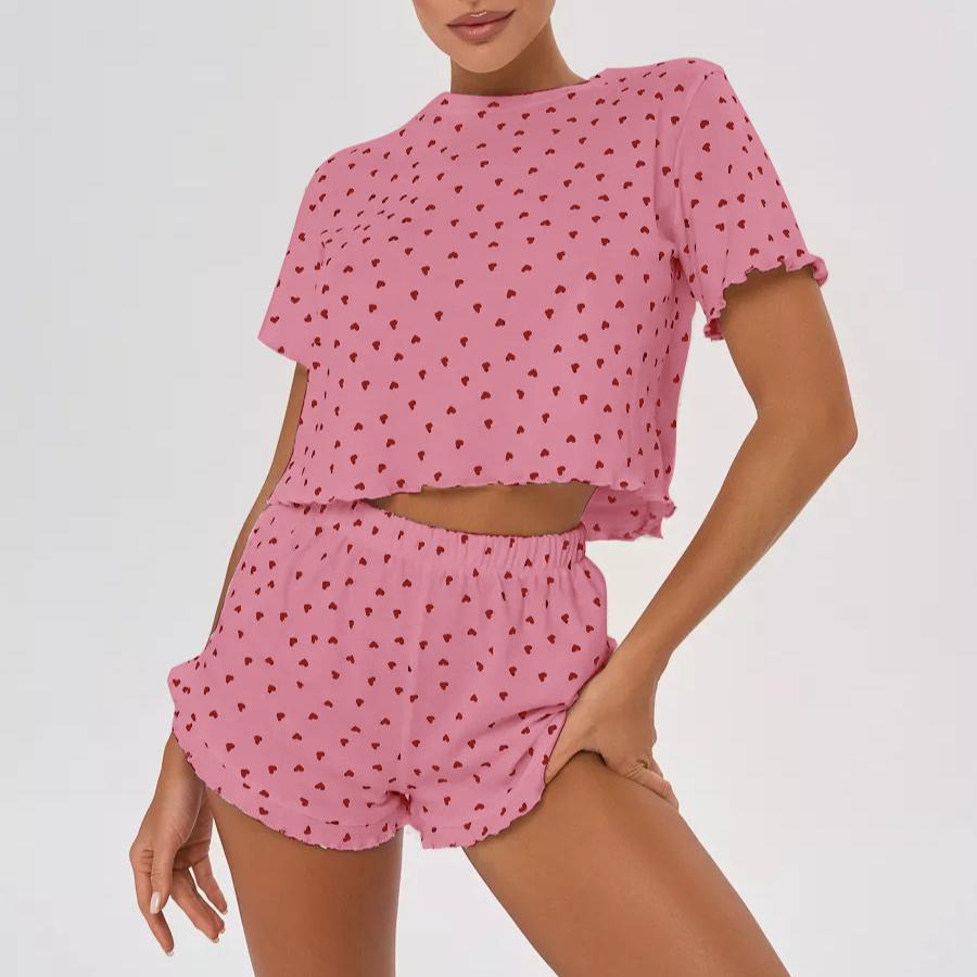 Summer 100% Cotton Heart Print Pajamas Set for Women Homewear Sexy Loose Short Sleeve Crop Tops and Shorts 2 Pieces Sets Black Short Pijamas Sleepwear XL рожевий
Summer 100% Cotton Heart Print Pajamas Set for Women Homewear Sexy Loose Short Sleeve Crop Tops and Shorts 2 Pieces Sets Black Short Pijamas Sleepwear XL рожевий