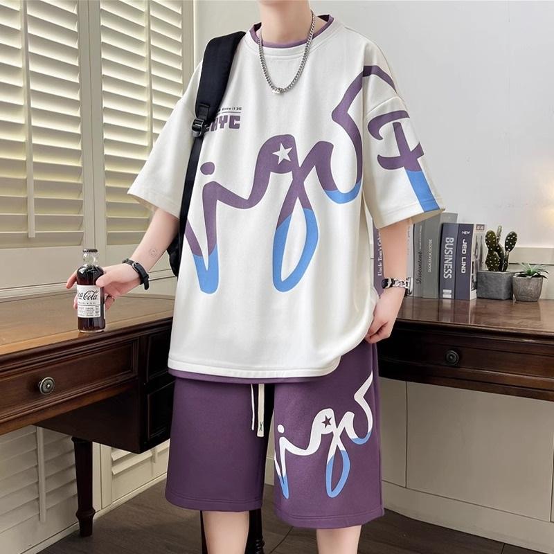 Men s Summer Ice Silk Short Sleeve T-shirt & Shorts Set Oversized Casual Sportswear Suit Breathable Quick Dry 2 Piece Outfit Total XXXL фіолетовий
Men s Summer Ice Silk Short Sleeve T-shirt & Shorts Set Oversized Casual Sportswear Suit Breathable Quick Dry 2 Piece Outfit Total XXXL фіолетовий