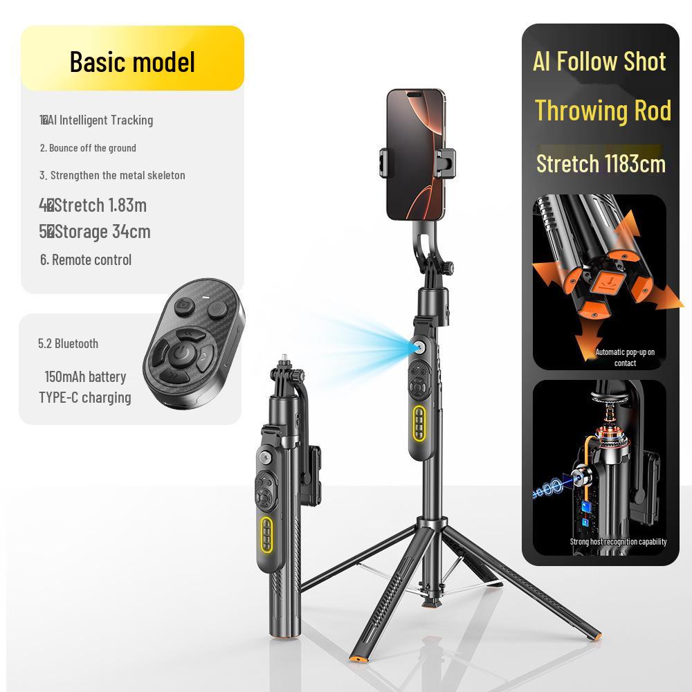 360° Auto-Follow Selfie Stick with AI Face Tracking and Anti-Shake Phone Holder
360° Auto-Follow Selfie Stick with AI Face Tracking and Anti-Shake Phone Holder