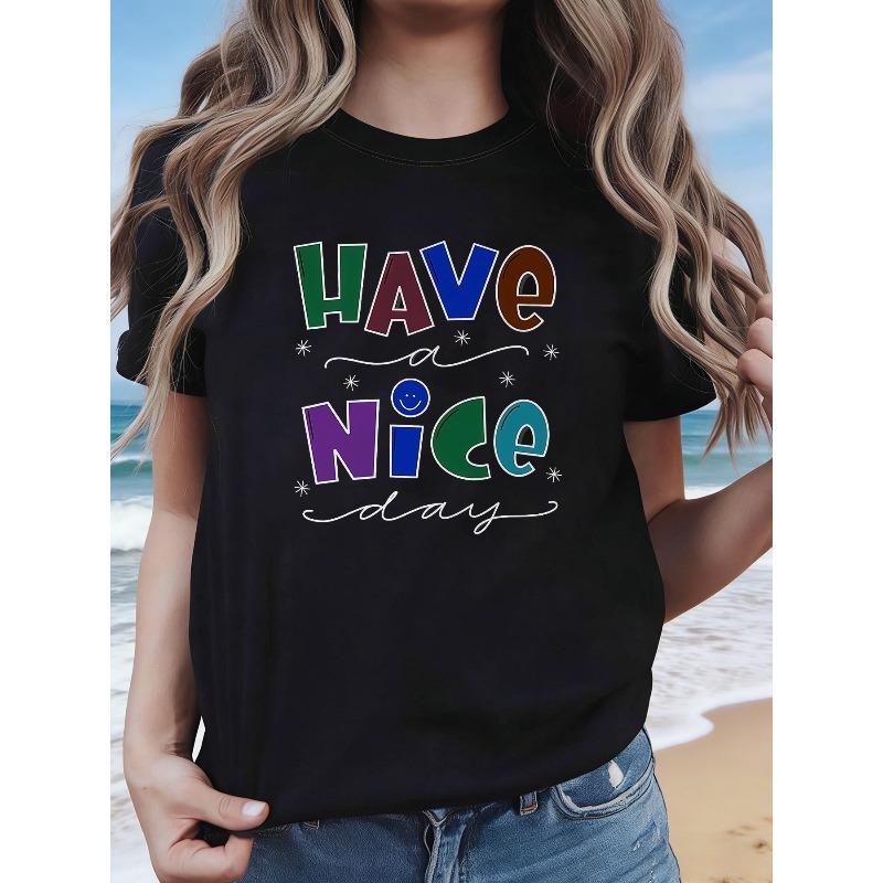 Women s Plus Size Oversized HAVE A Nice Day T-Shirt - Short Sleeve Crew Neck Casual Blouse Top with Slogan Print, 4XL чорний
Women s Plus Size Oversized HAVE A Nice Day T-Shirt - Short Sleeve Crew Neck Casual Blouse Top with Slogan Print, 4XL чорний