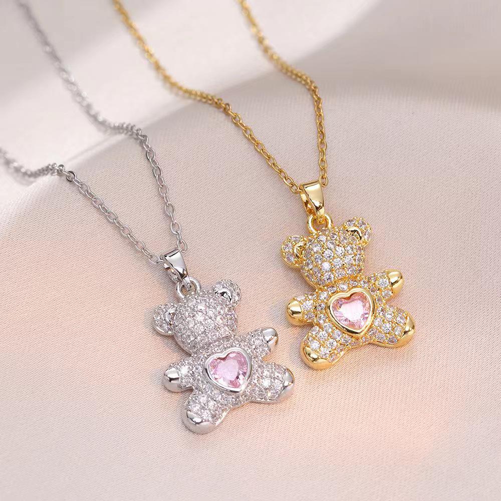 Women s Japanese & Korean Style Pink Love Hug Bear Zircon Pendant Titanium Steel Necklace
Women s Japanese & Korean Style Pink Love Hug Bear Zircon Pendant Titanium Steel Necklace
