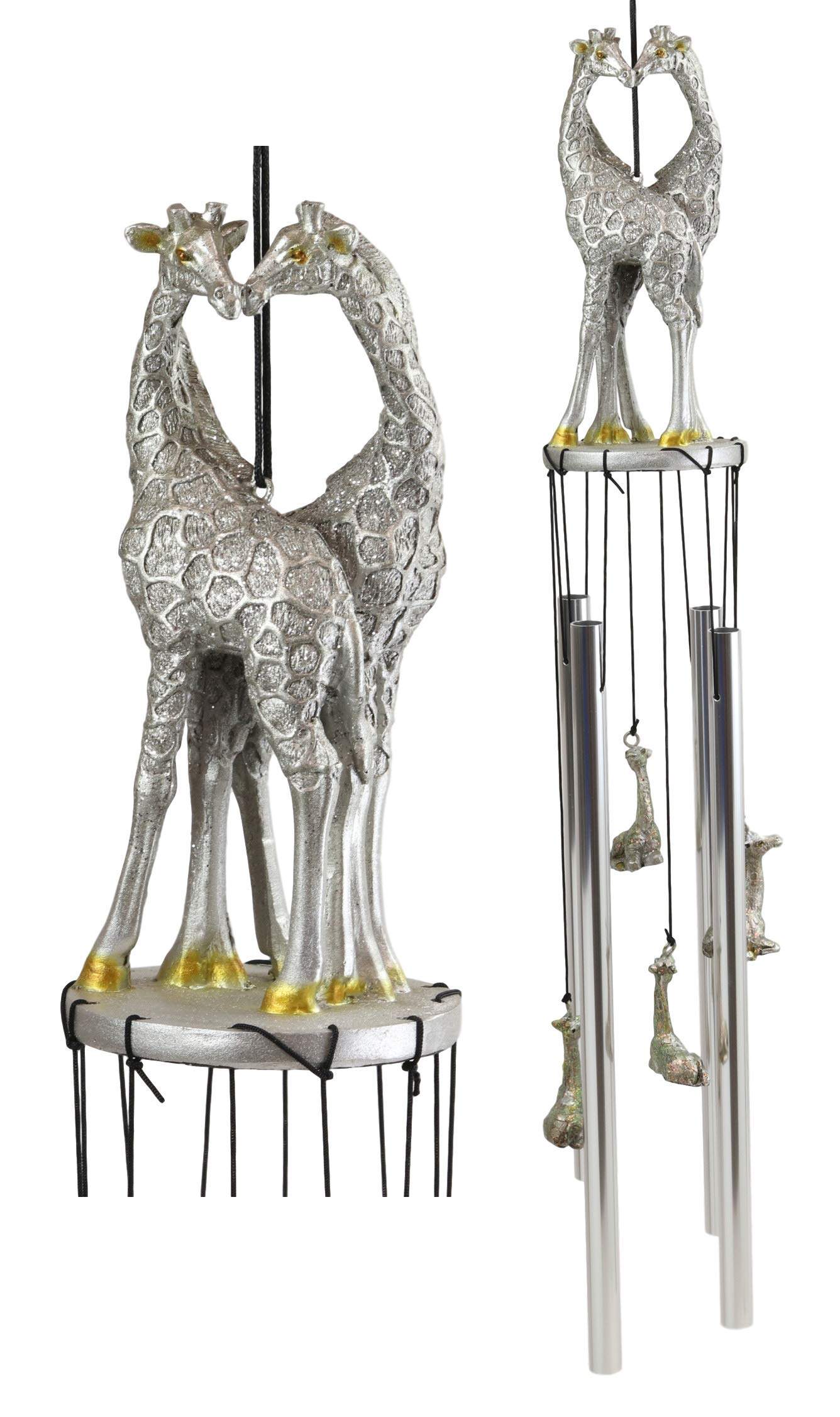 Ebros Gift Safari Madagascar Two Giraffe Couple Loveling Figure Crown Top Resonant Wind Chime Miniature Decorative Giraffe Garden Patio Home Decor
Ebros Gift Safari Madagascar Two Giraffe Couple Loveling Figure Crown Top Resonant Wind Chime Miniature Decorative Giraffe Garden Patio Home Decor