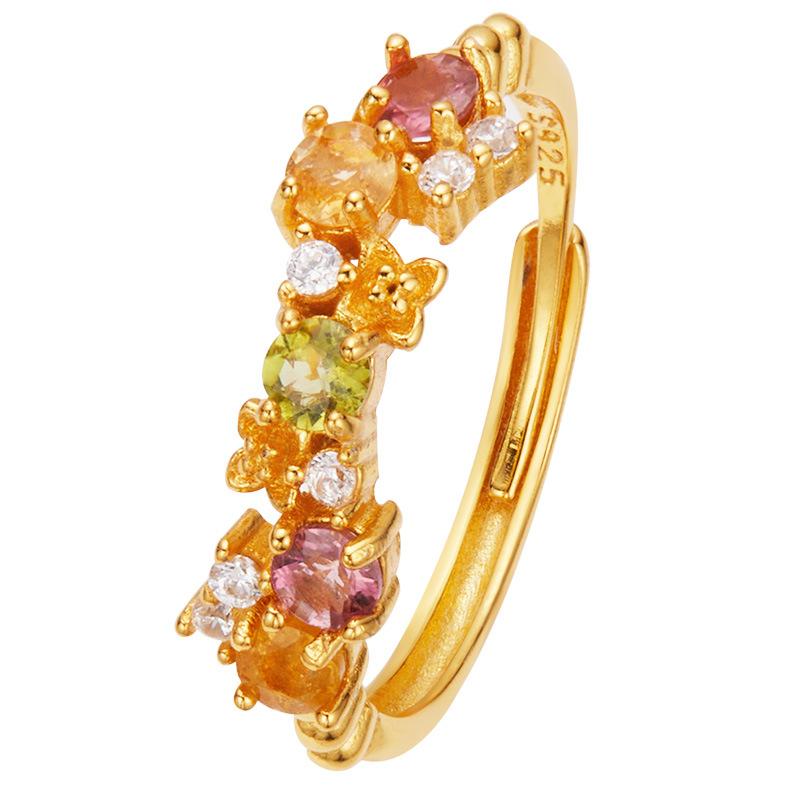 Natural Gemstone Tourmaline Ring Women S S925 Sterling Silver Multi-Colored Treasure Ring Index Finger Ring
Natural Gemstone Tourmaline Ring Women S S925 Sterling Silver Multi-Colored Treasure Ring Index Finger Ring