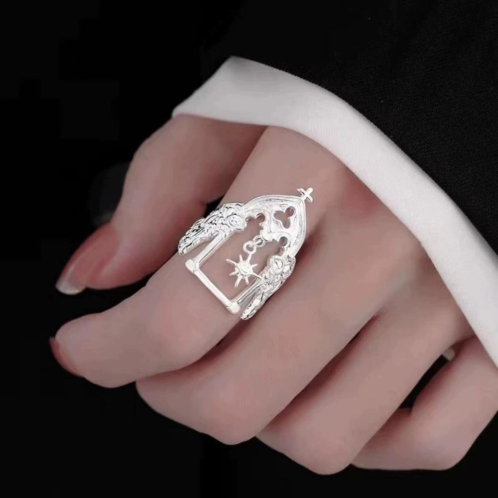 New Hollow Castle Wing Ring Unisex Fashionable Versatile Vintage Unique Mid Ancient Style Gothic Jewelry Gifts resizable білий
New Hollow Castle Wing Ring Unisex Fashionable Versatile Vintage Unique Mid Ancient Style Gothic Jewelry Gifts resizable білий
