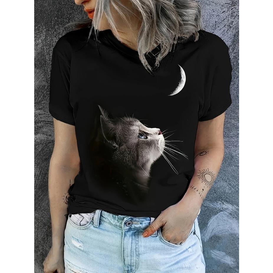 Women s Light Yellow Cartoon Cat Print T-Shirt - Two-Cat Design, Relaxed Fit Crew Neck Short Sleeve Tee for Casual Casual Attire, Cat Tshirt 6XL
Women s Light Yellow Cartoon Cat Print T-Shirt - Two-Cat Design, Relaxed Fit Crew Neck Short Sleeve Tee for Casual Casual Attire, Cat Tshirt 6XL