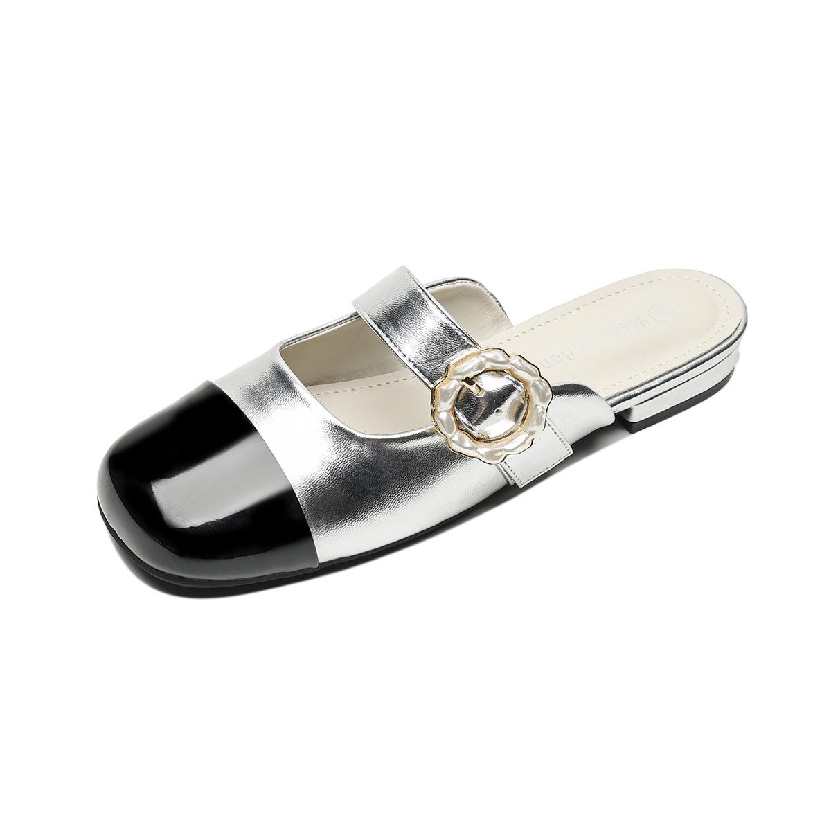 CHENTE&KATER Spring/Summer Women s Colorblock Closed-Toe One-Strap Fashion Mule Sandals 41 срібний
CHENTE&KATER Spring/Summer Women s Colorblock Closed-Toe One-Strap Fashion Mule Sandals 41 срібний