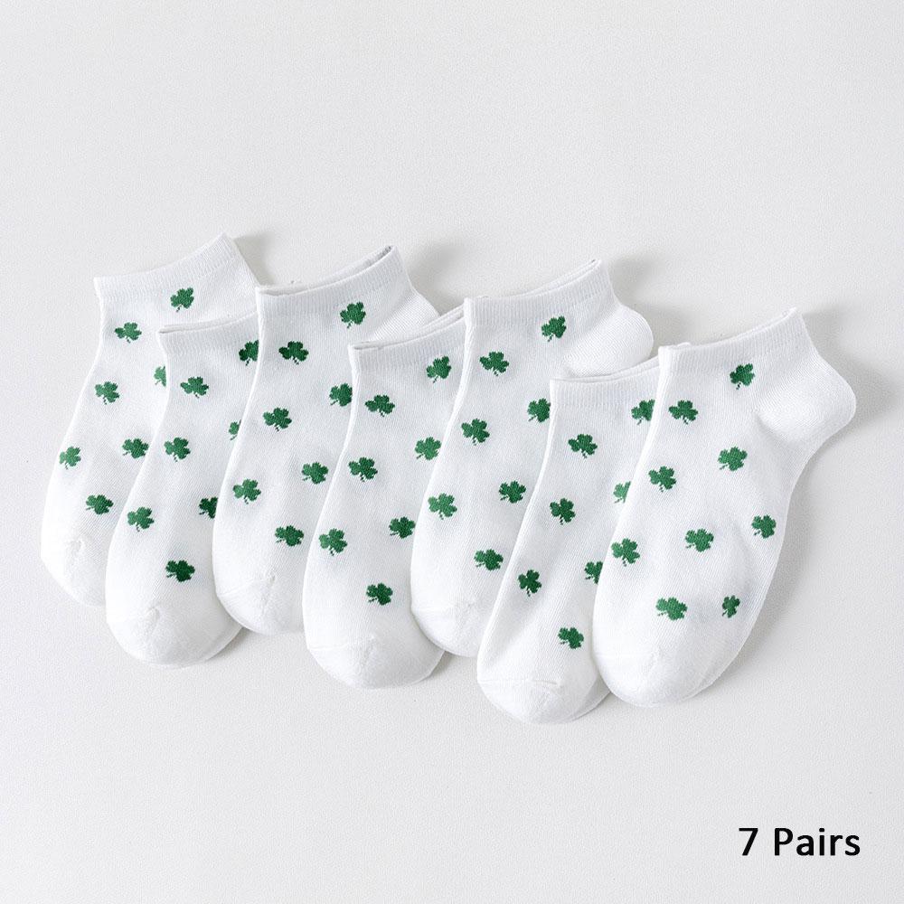 7 пар белых носков до щиколотки с клевером для женщин Y2K Kawaii забавные носки дышащий хлопок счастливый дизайн короткие носки One Size белый
7 пар белых носков до щиколотки с клевером для женщин Y2K Kawaii забавные носки дышащий хлопок счастливый дизайн короткие носки One Size белый