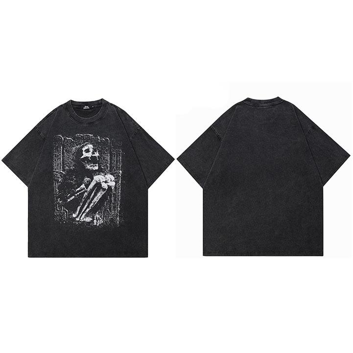 Hip Hop Streetwear Men TShirt Oversized Vintage Skull Graphic T Shirt Retro Washed Black Tshirt Cotton Unisex Tops Tees S
Hip Hop Streetwear Men TShirt Oversized Vintage Skull Graphic T Shirt Retro Washed Black Tshirt Cotton Unisex Tops Tees S