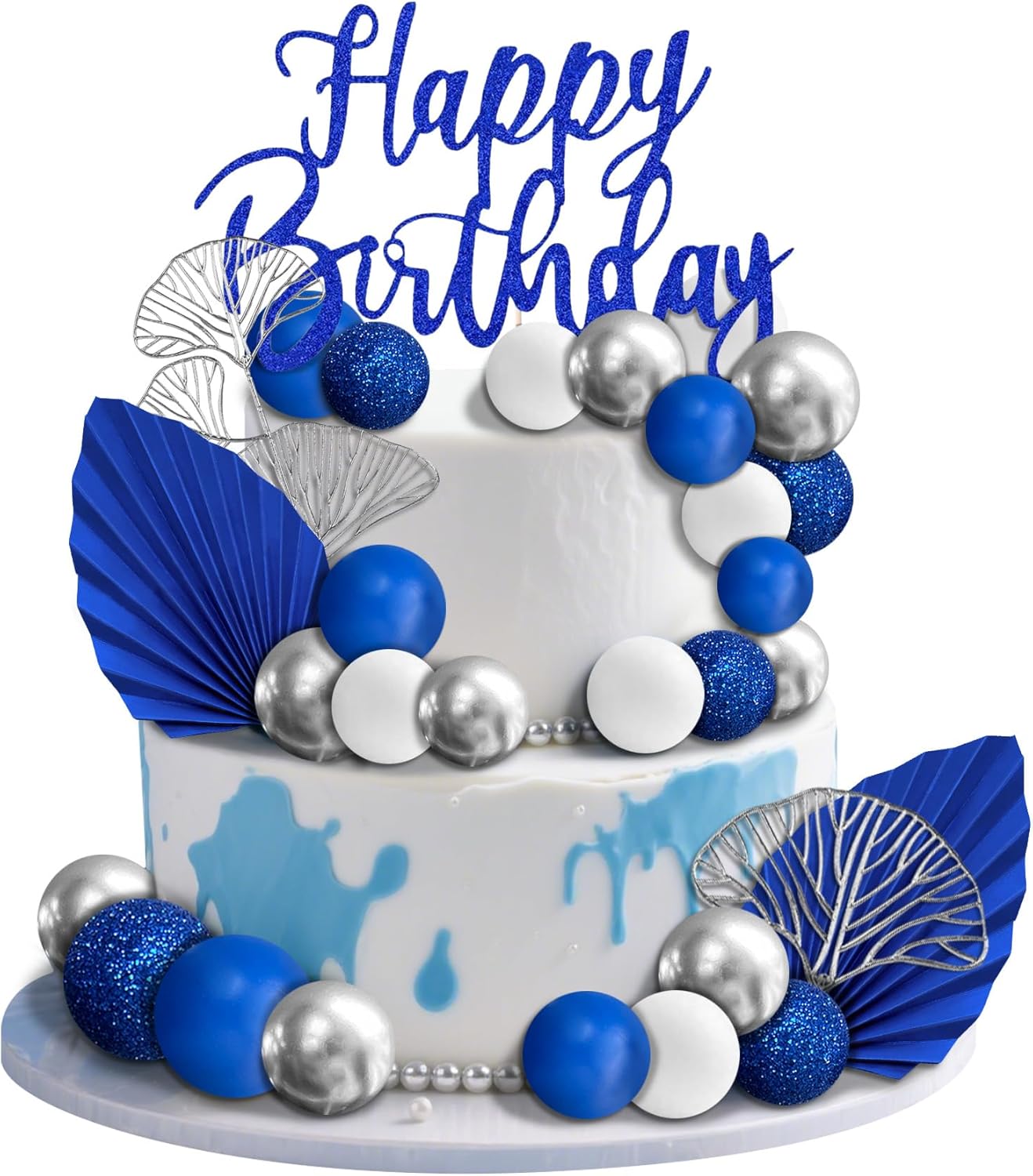 Blue White Silver Balls Cake Toppers Boho Cake Topper Blue Cake Decorations for Birthday Baby Shower Gender Reveal Party
Blue White Silver Balls Cake Toppers Boho Cake Topper Blue Cake Decorations for Birthday Baby Shower Gender Reveal Party