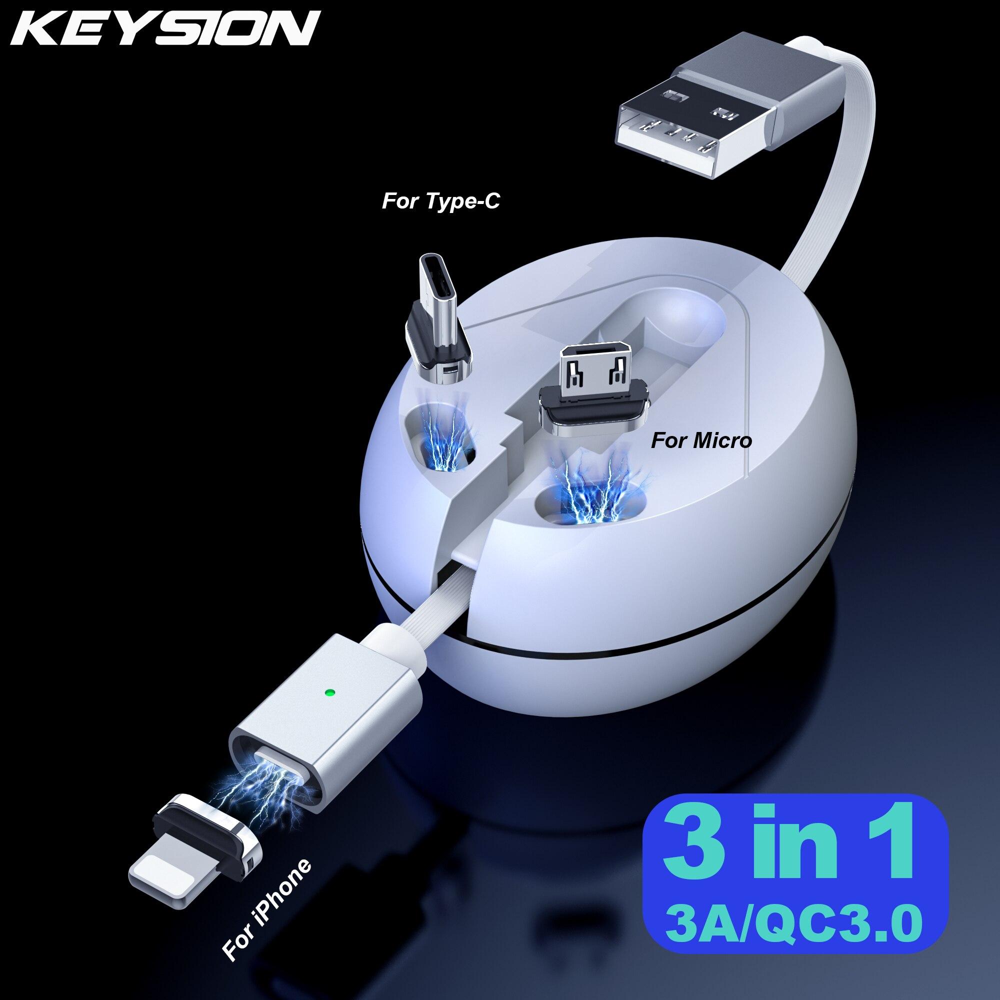 Магнитный кабель USB Type-C KEYSION 3 в 1, кабель для быстрой зарядки для iPhone 12 Pro Max 11 XS Max XR, кабель Micro USB
Магнитный кабель USB Type-C KEYSION 3 в 1, кабель для быстрой зарядки для iPhone 12 Pro Max 11 XS Max XR, кабель Micro USB