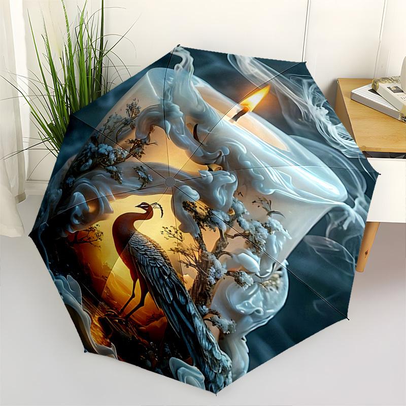 Candle, Peacock Themed Automatic Opening and Closing Umbrella, Brightly Colored 8-rib Portable Umbrella, Suitable for Men and Women, A Perfe
Candle, Peacock Themed Automatic Opening and Closing Umbrella, Brightly Colored 8-rib Portable Umbrella, Suitable for Men and Women, A Perfe