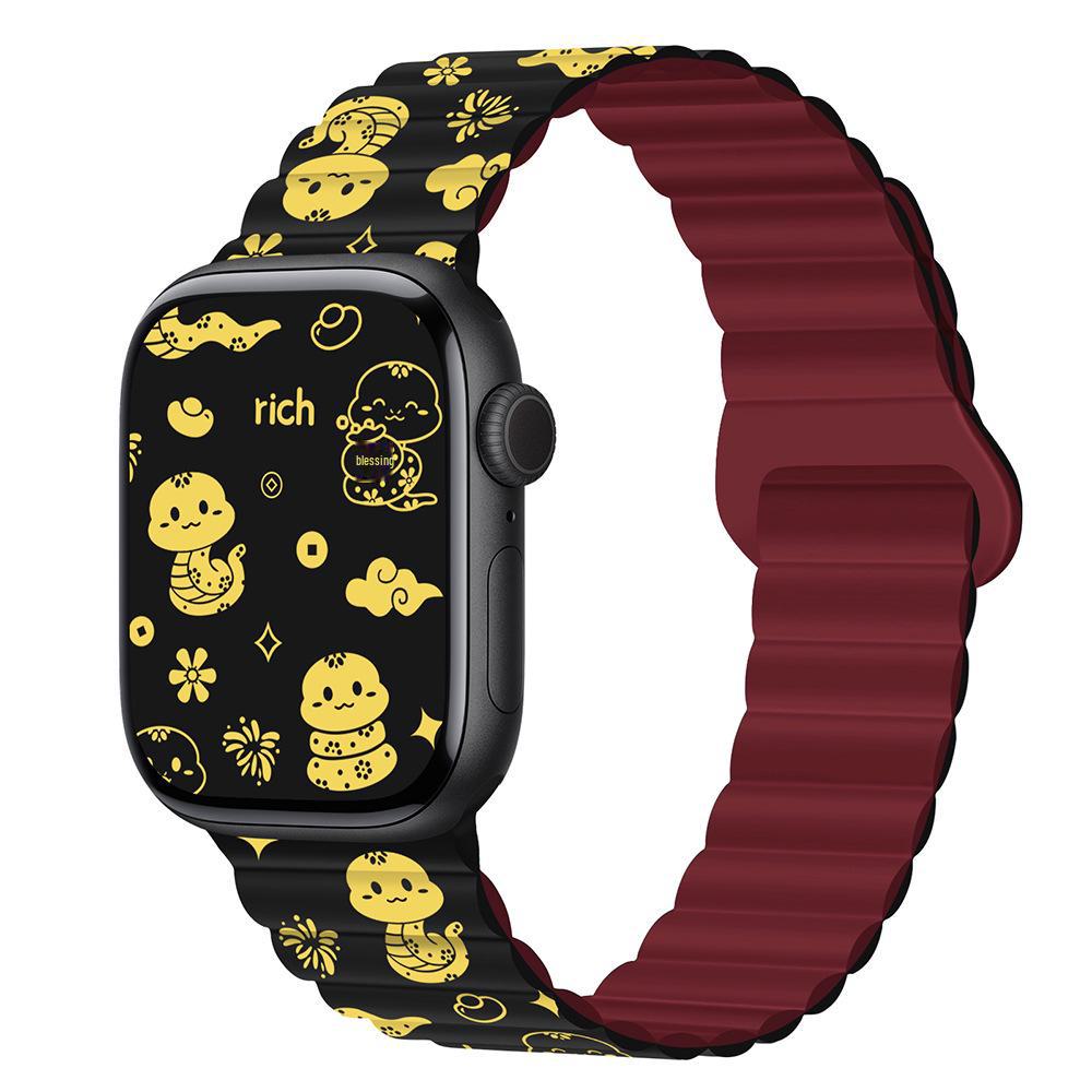 Двоколірний силіконовий магнітний ремінець для годинника для Apple 8910 Gen, 42 мм і 46 мм 38/40/41/42(s10)mm чорний/винний
Двоколірний силіконовий магнітний ремінець для годинника для Apple 8910 Gen, 42 мм і 46 мм 38/40/41/42(s10)mm чорний/винний