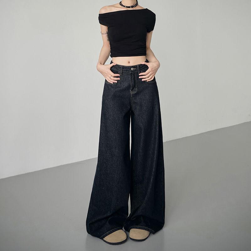 Women s Retro High-Waist Dark Blue Wide-Leg Jeans, Slim and Loose Fit, Spring/Autumn Fashion. 2XL
Women s Retro High-Waist Dark Blue Wide-Leg Jeans, Slim and Loose Fit, Spring/Autumn Fashion. 2XL