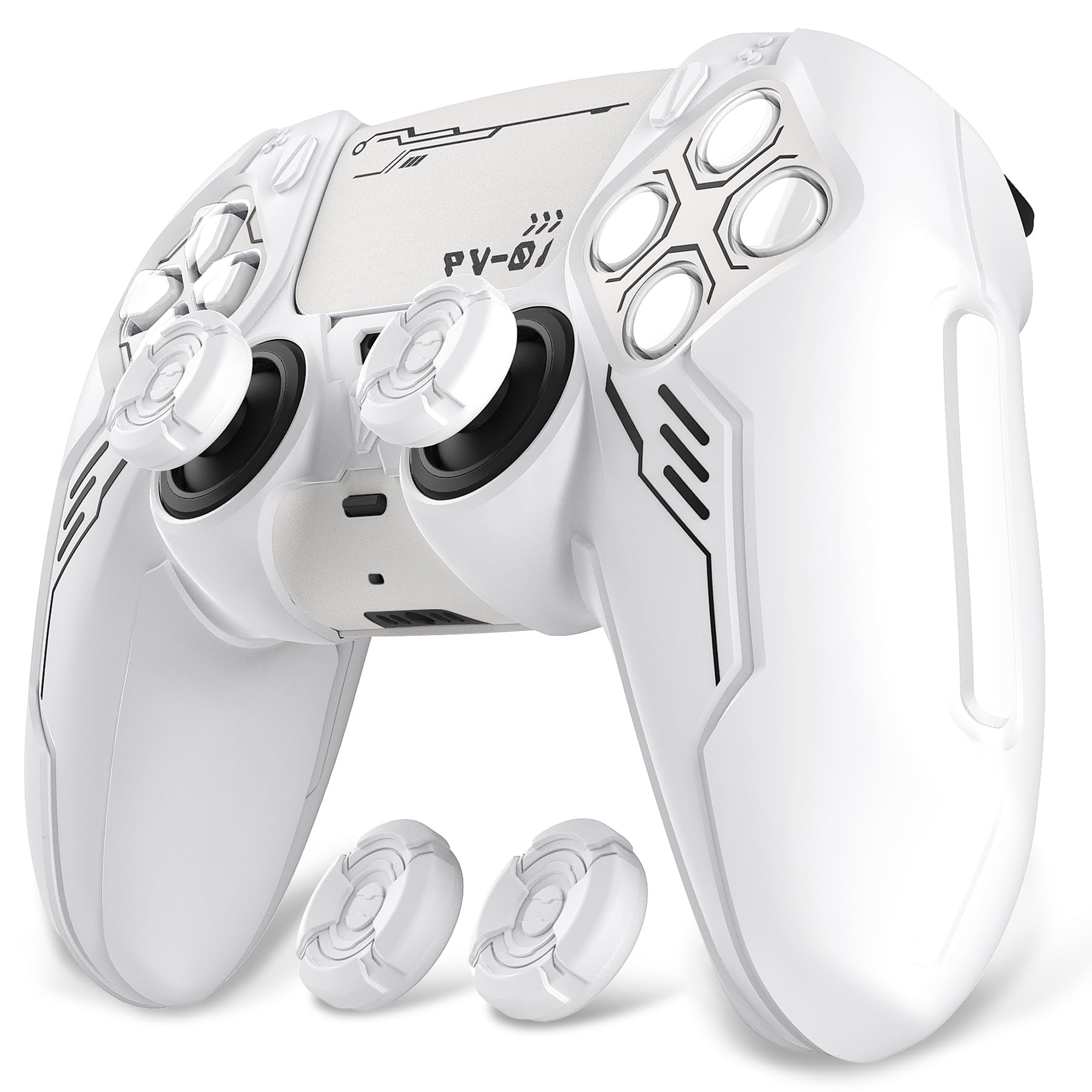 Силіконовий чохол для PlayVital Mecha Edition PS5 покращений, сумісний із зарядним ковпачком для великого пальця та контролером із наклейкою, протиударний, протиковзкий
Силіконовий чохол для PlayVital Mecha Edition PS5 покращений, сумісний із зарядним ковпачком для великого пальця та контролером із наклейкою, протиударний, протиковзкий