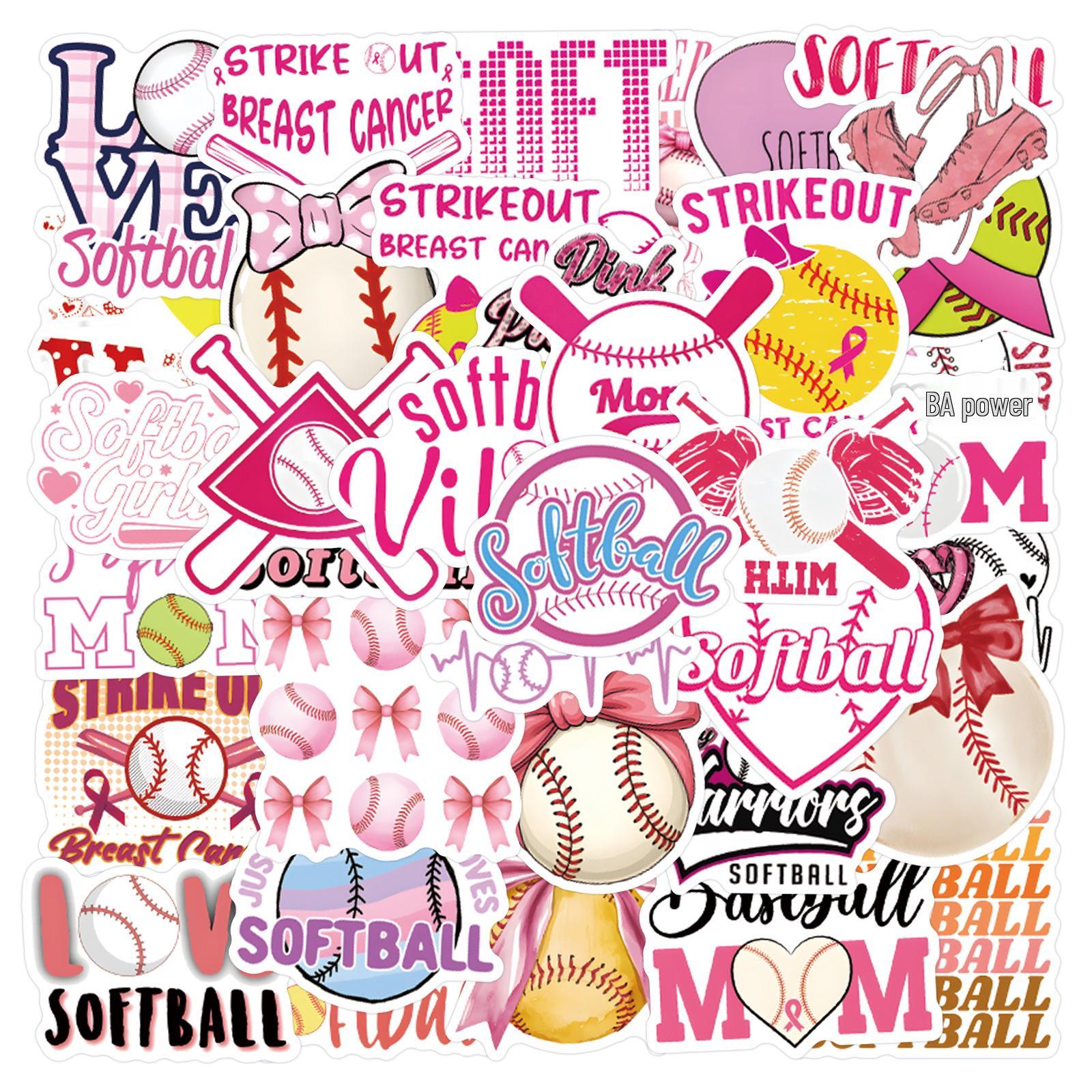 50 Cartoon Pink Softball Sports Stickers for Suitcases
50 Cartoon Pink Softball Sports Stickers for Suitcases