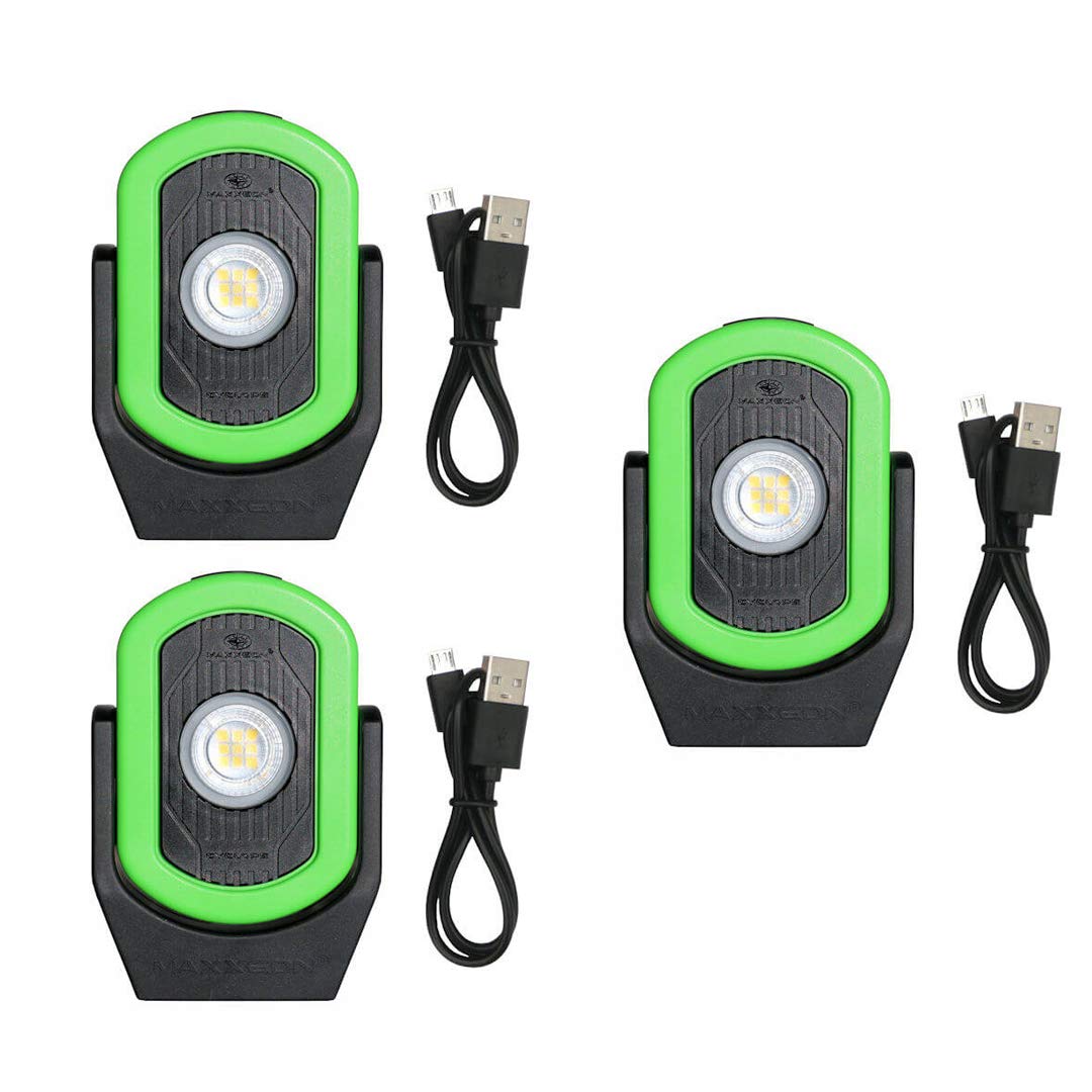 Maxxeon MXN00811, HiVis Green, 720 Lumens, USB Rechargeable LED Cyclops Workstar Work Light (3)
Maxxeon MXN00811, HiVis Green, 720 Lumens, USB Rechargeable LED Cyclops Workstar Work Light (3)