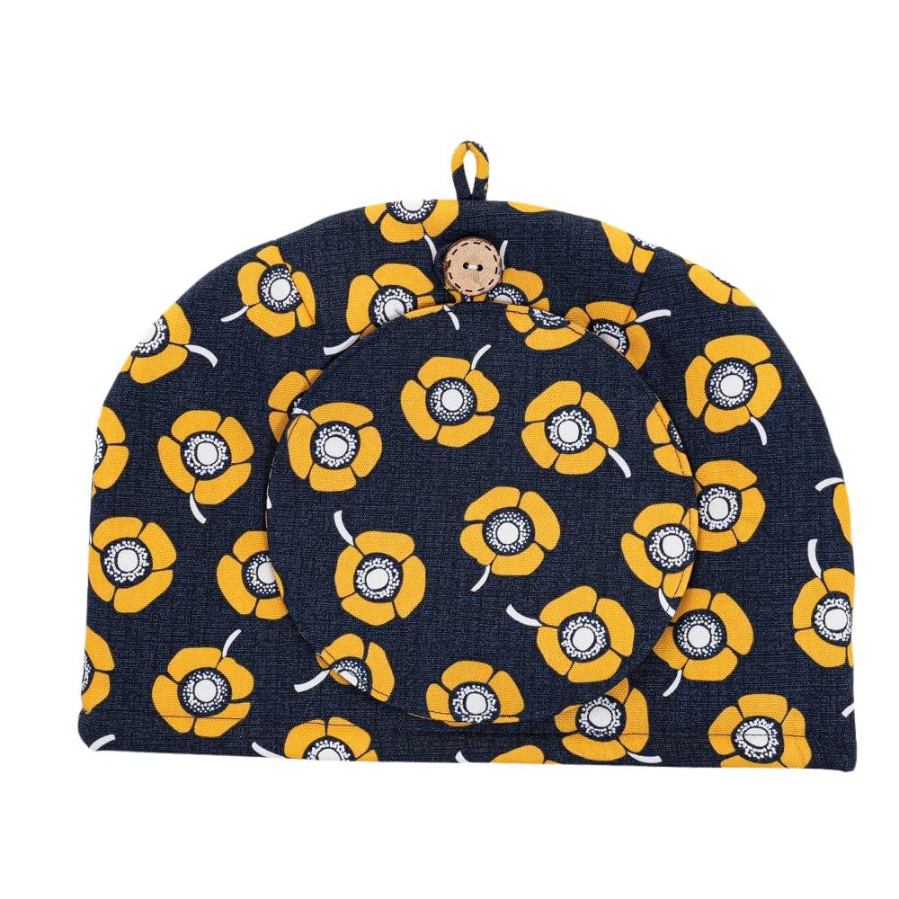 Cute tea cozy teapot master made by Sachiko Kawashima and made in cotton cover, floral, navy, craftsmanship, Akiko, Japan, 100%
Cute tea cozy teapot master made by Sachiko Kawashima and made in cotton cover, floral, navy, craftsmanship, Akiko, Japan, 100%