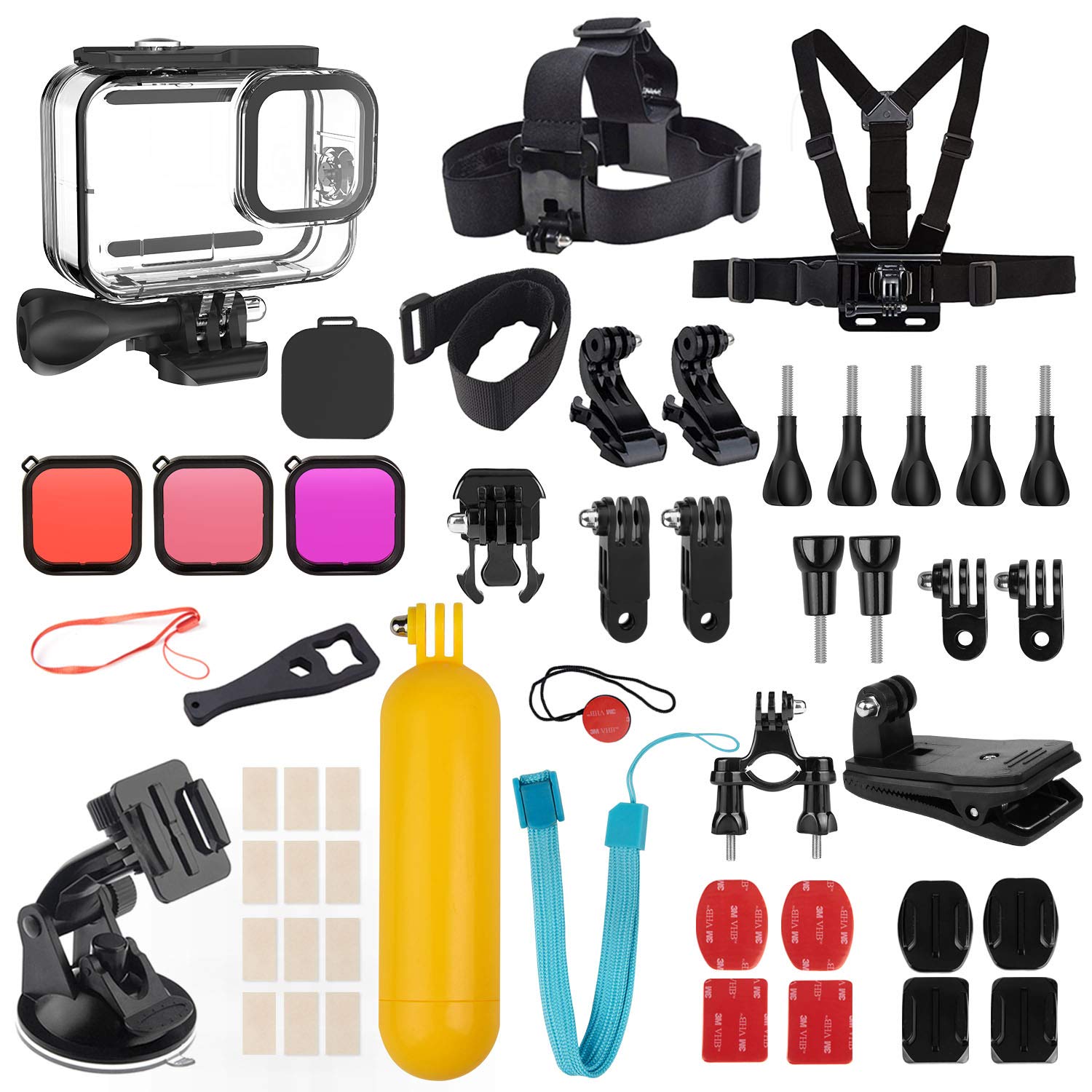 Action Camera Accessories Kit For Gopro 11 10 9 with Waterproof Housing Bike Mount Floating Grip Filters Silicone Case etc.
Action Camera Accessories Kit For Gopro 11 10 9 with Waterproof Housing Bike Mount Floating Grip Filters Silicone Case etc.