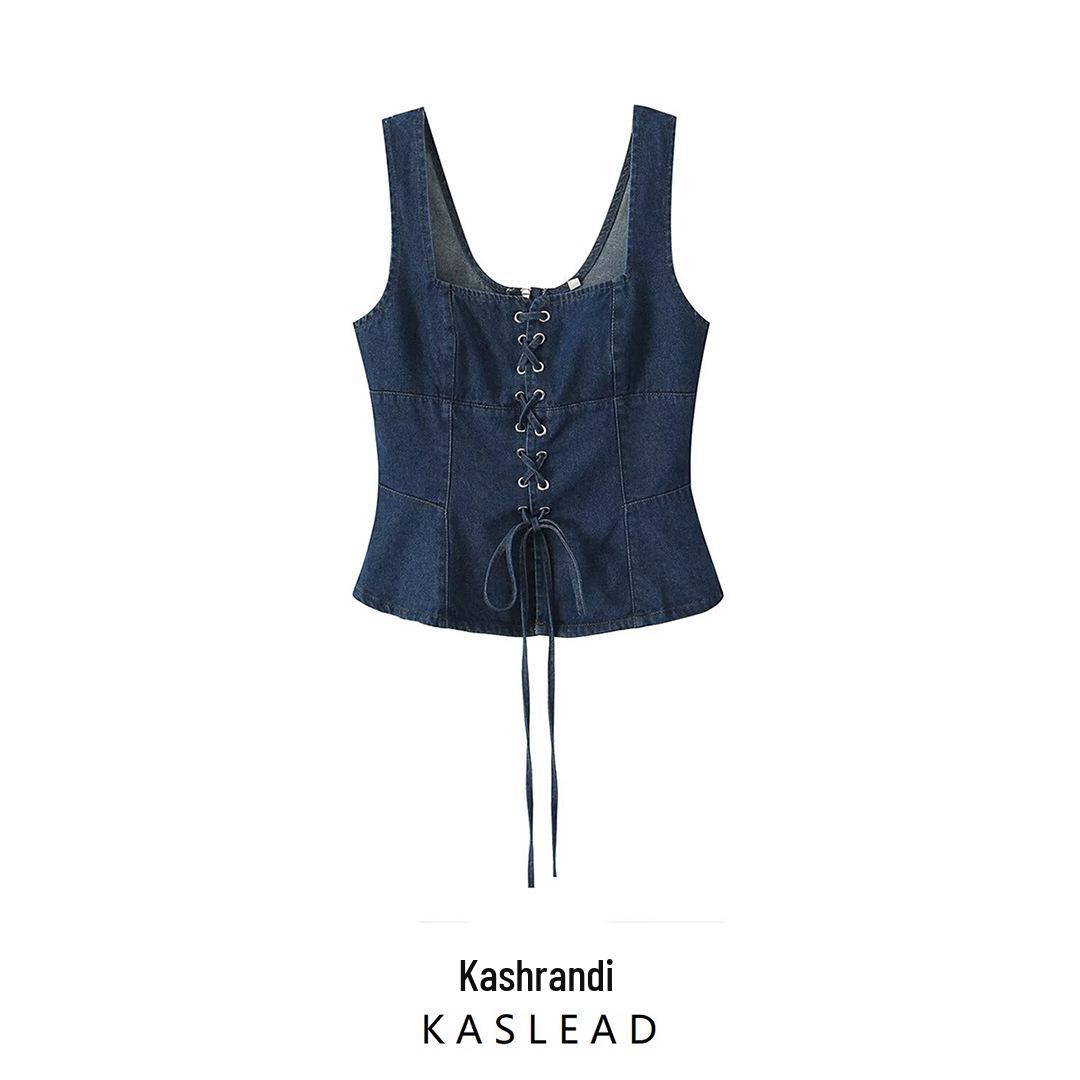 2025 Spring Women s European & American Style Fashion Tie-Up Washed Sleeveless Slimming Vest Large синий
2025 Spring Women s European & American Style Fashion Tie-Up Washed Sleeveless Slimming Vest Large синий