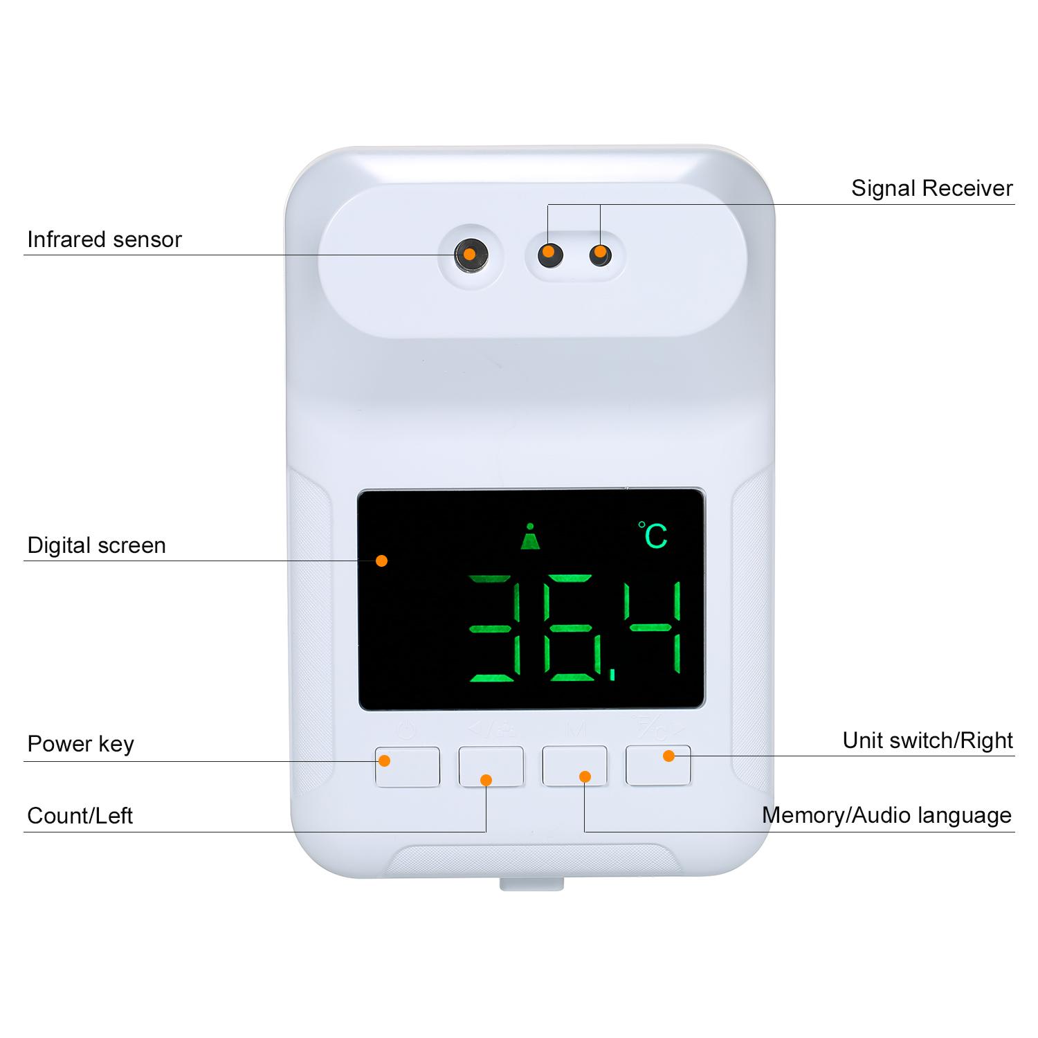 Бесконтактный цифровой термометр Голосовой термометр Настенный инфракрасный лоб
Бесконтактный цифровой термометр Голосовой термометр Настенный инфракрасный лоб