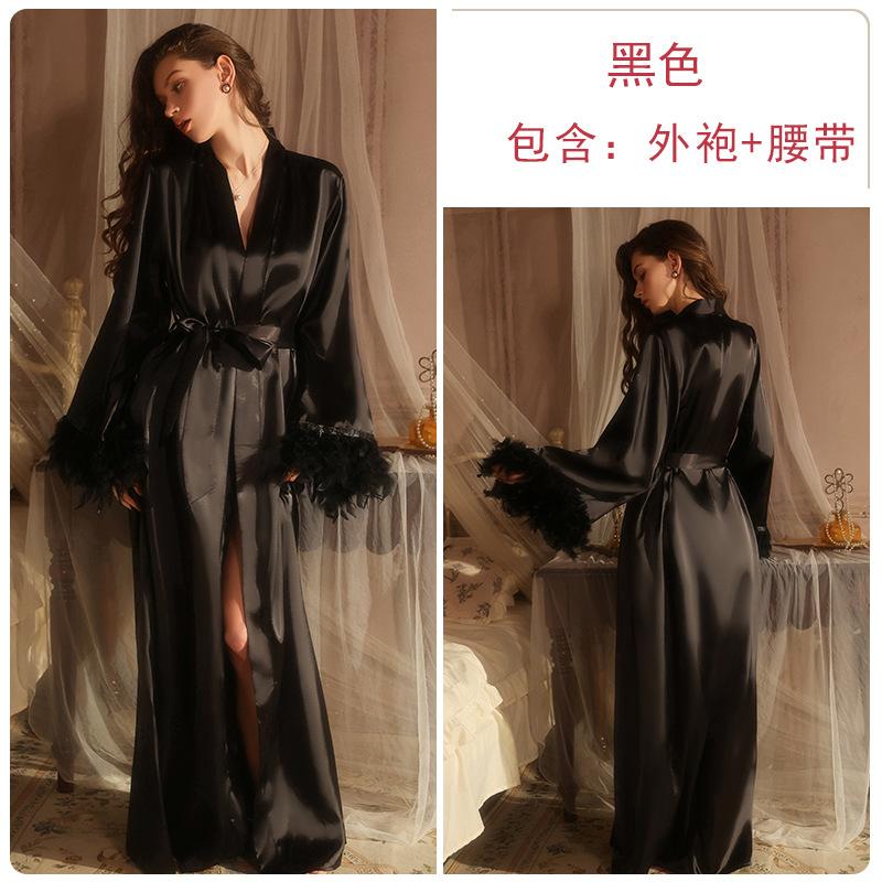 Sweet and smooth ice silk underwear passion temptation open-cut lace-up low-cut robe lazy home set L чёрный
Sweet and smooth ice silk underwear passion temptation open-cut lace-up low-cut robe lazy home set L чёрный