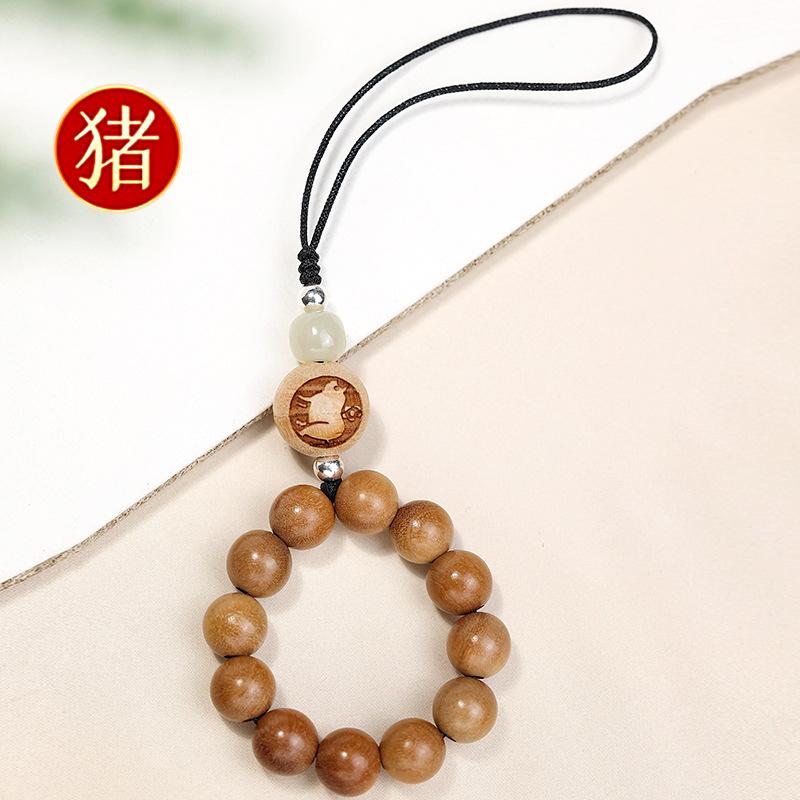 New model of 12 zodiac signs mobile phone chain for women, made of old peach wood, with old sandalwood mobile phone case lanyard and keychain Old Mountain Sandalwood Z
New model of 12 zodiac signs mobile phone chain for women, made of old peach wood, with old sandalwood mobile phone case lanyard and keychain Old Mountain Sandalwood Z