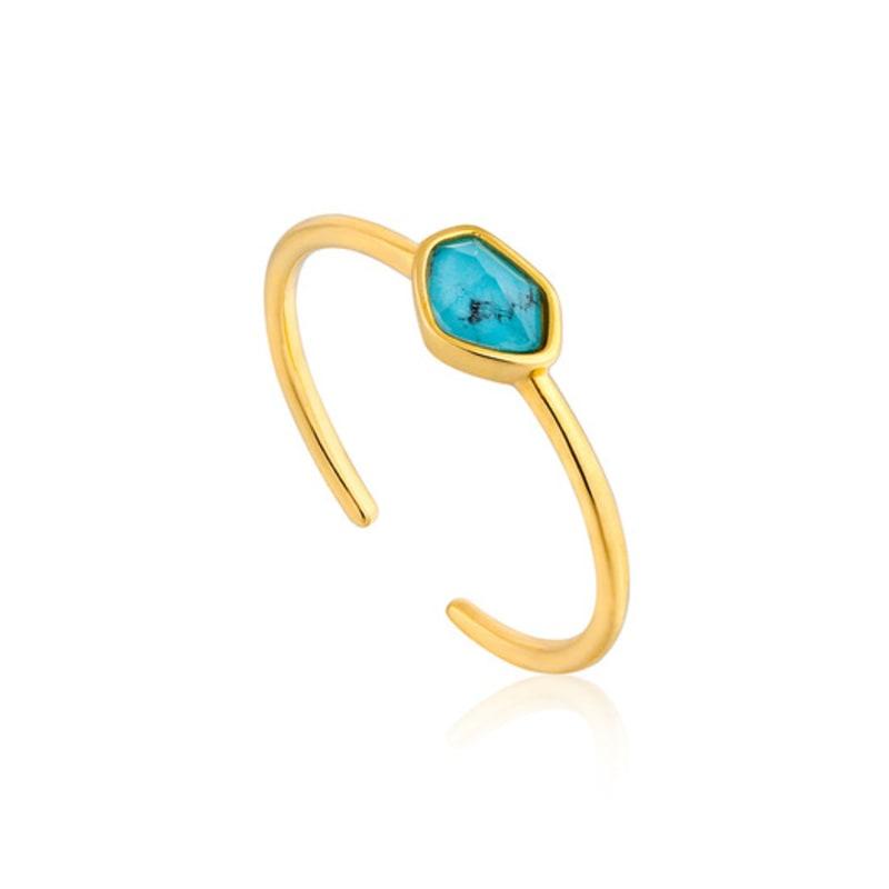 ANIA HAIE Turquoise 925 Silver Adjustable Size Ring R014-01G Gold (R014-01G)
ANIA HAIE Turquoise 925 Silver Adjustable Size Ring R014-01G Gold (R014-01G)