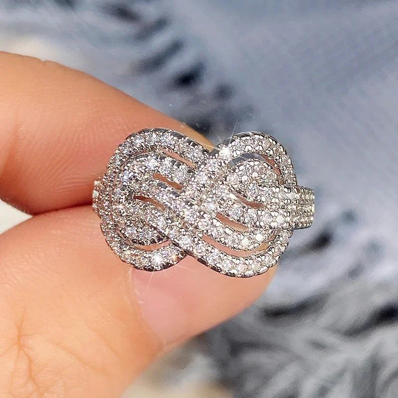 Huitan Unique Number 8-shaped Women Rings with CZ Stone Twist Design Fashion Elegant Bridal Wedding Luxury Party Zircon 10
Huitan Unique Number 8-shaped Women Rings with CZ Stone Twist Design Fashion Elegant Bridal Wedding Luxury Party Zircon 10