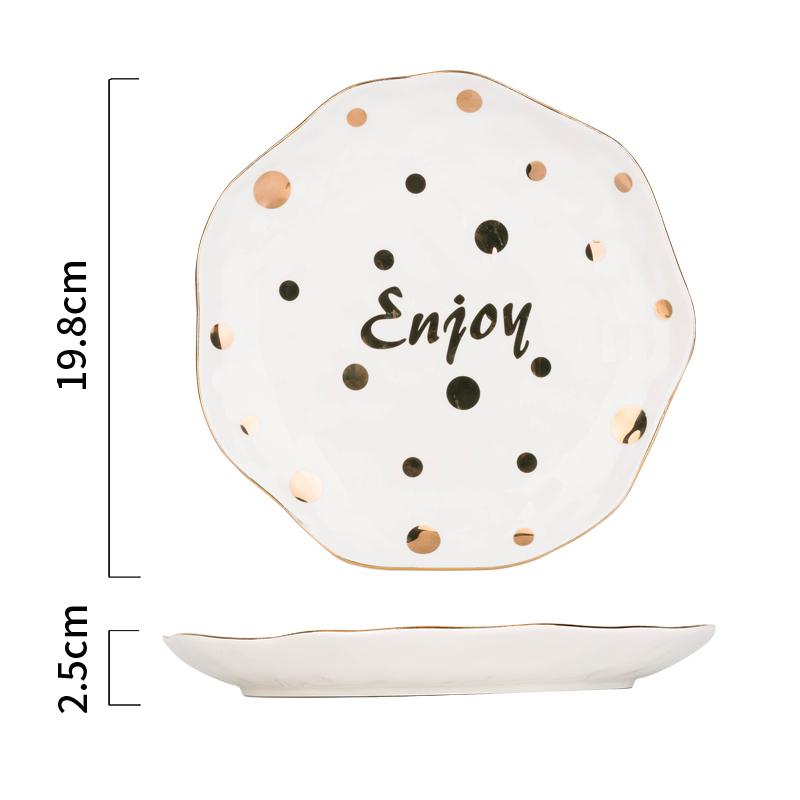 1 шт. Золотая тарелка для риса, керамическая посуда в горошек, декоративная тарелка для завтрака, миска для супа
1 шт. Золотая тарелка для риса, керамическая посуда в горошек, декоративная тарелка для завтрака, миска для супа