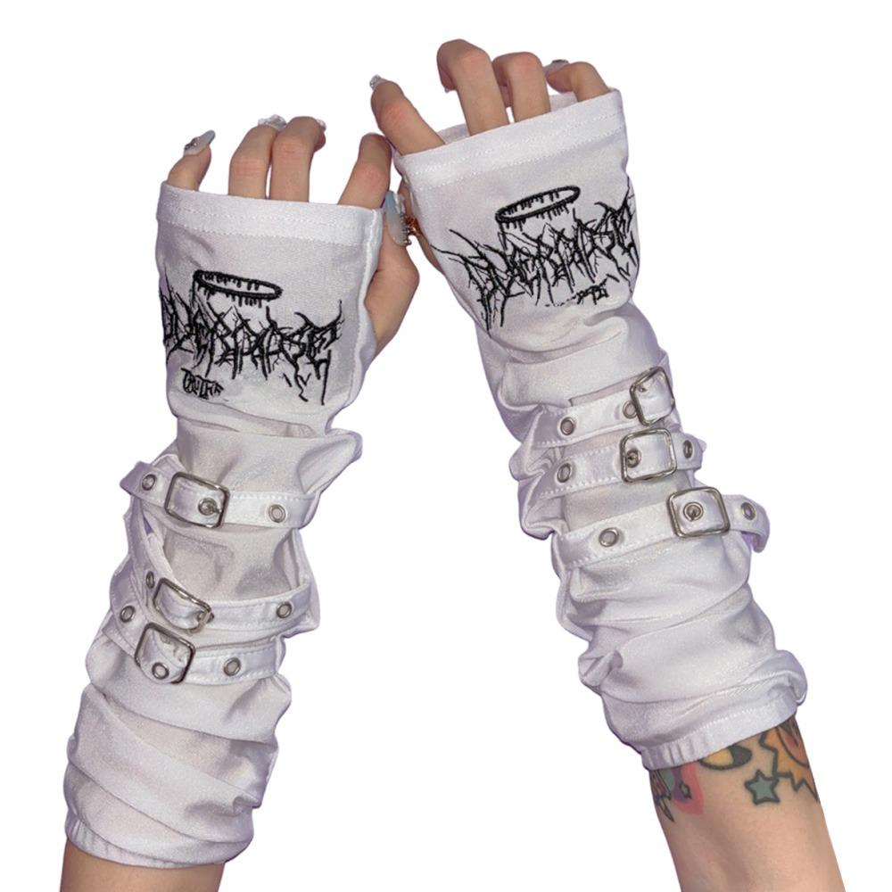 Fashion Metal Buckle Arm Sleeves Y2K Japanese Half Finger Sleeves Harajuku Dark Punk Sunscreen Gloves Women
Fashion Metal Buckle Arm Sleeves Y2K Japanese Half Finger Sleeves Harajuku Dark Punk Sunscreen Gloves Women