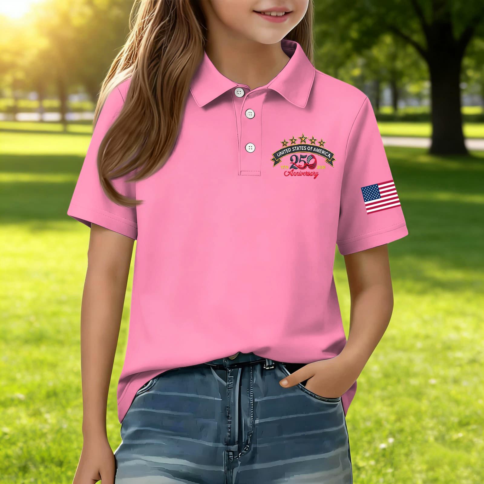 Kids Casual Short Sleeve Polo Shirt United States Independence Day Print Boys Girls Summer Top Comfortable Fit 120 розовый
Kids Casual Short Sleeve Polo Shirt United States Independence Day Print Boys Girls Summer Top Comfortable Fit 120 розовый