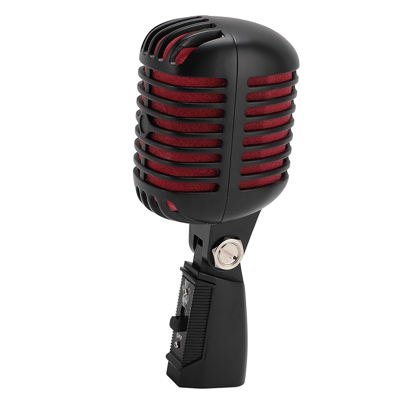 Vintage Microphone, Retro Microphone with Self-Tensioning Rotating Rack, Zinc Alloy Classic Dynamic Vocal Microphone for Live Performance Studio
Vintage Microphone, Retro Microphone with Self-Tensioning Rotating Rack, Zinc Alloy Classic Dynamic Vocal Microphone for Live Performance Studio