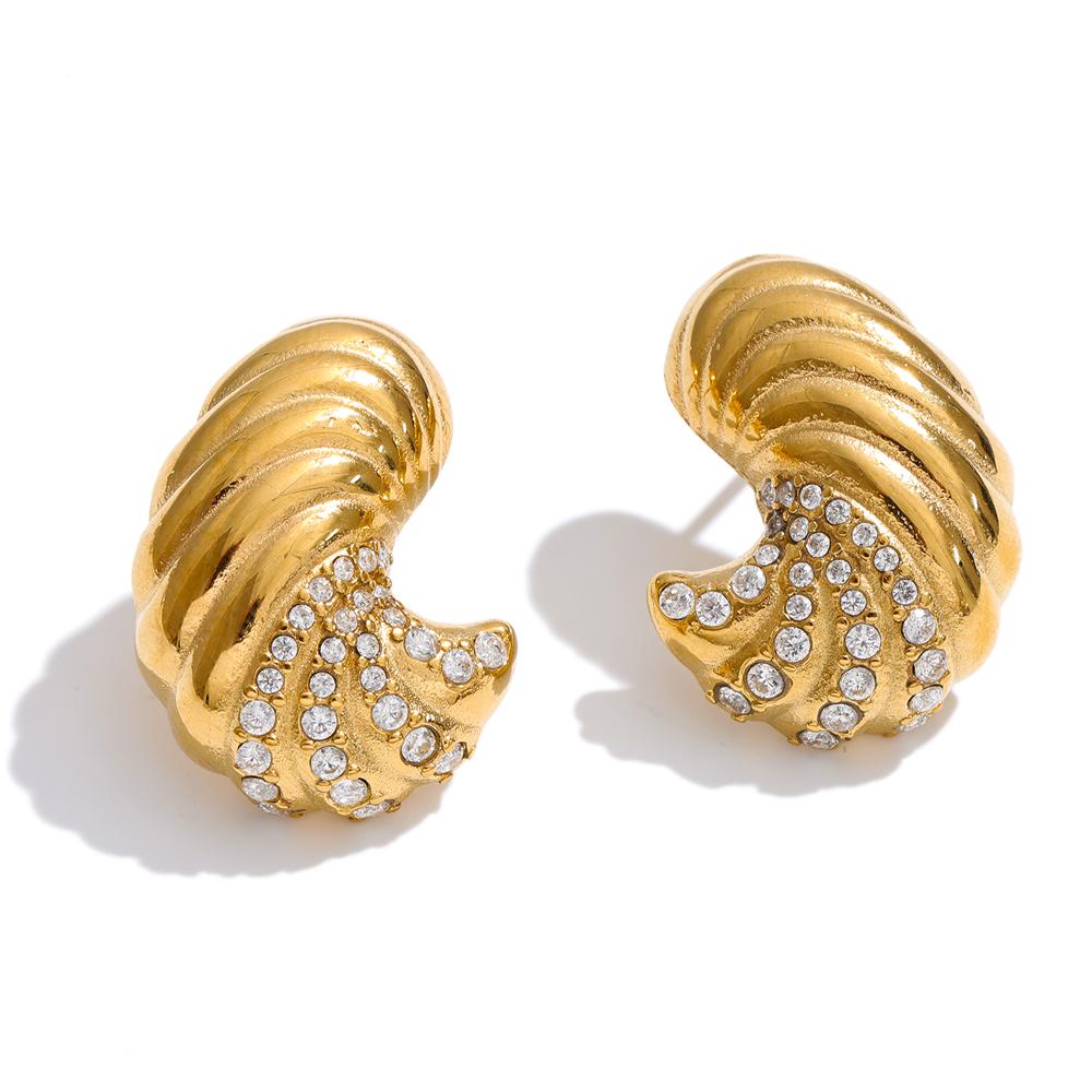 Yhpup Stainless Steel Zirconia Croissant Stud Earrings Stylish Unique Design Distinctive Statement Jewelry Waterproof Women
Yhpup Stainless Steel Zirconia Croissant Stud Earrings Stylish Unique Design Distinctive Statement Jewelry Waterproof Women