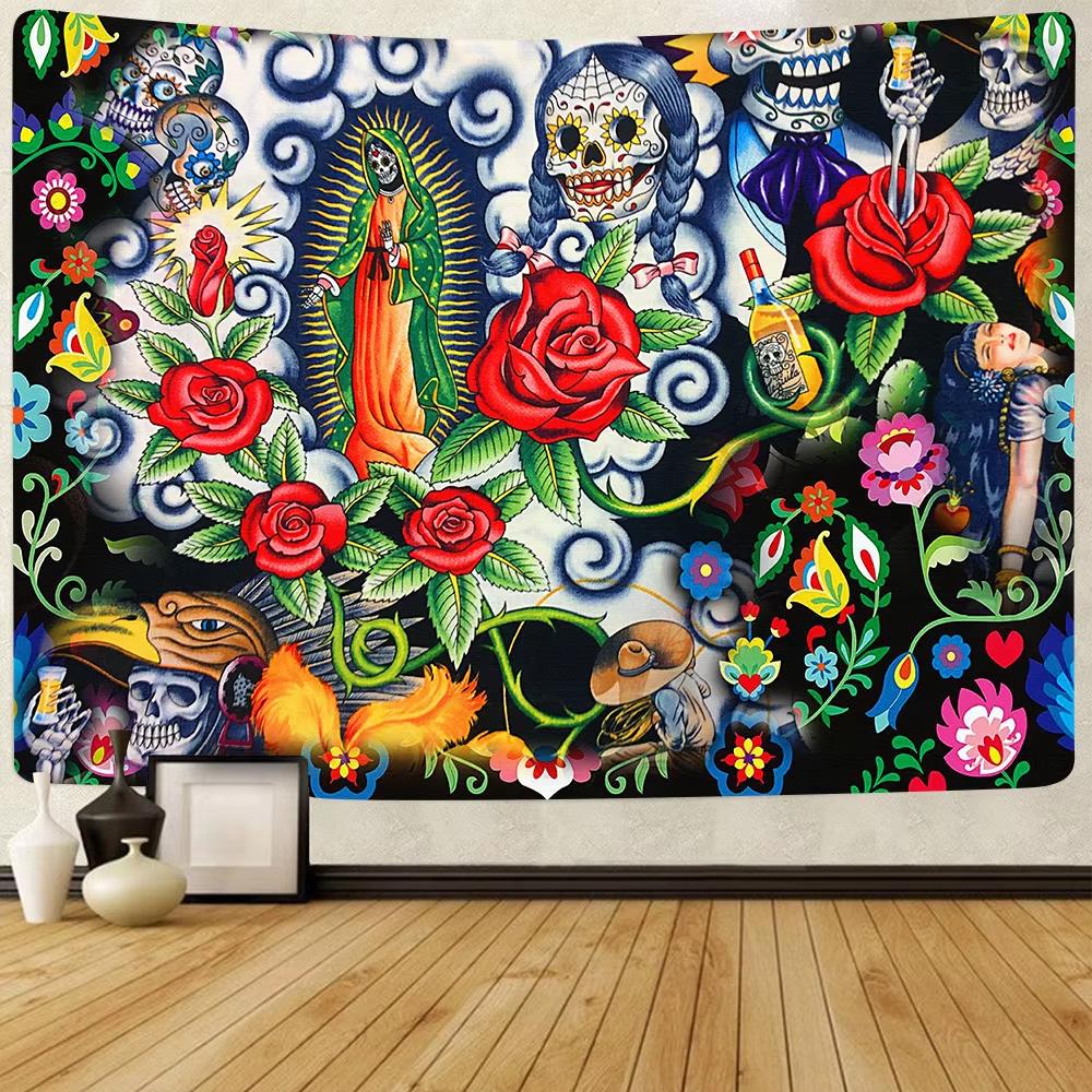 Day of the Dead Mexican Carnival Tapestry Fluorescent Sugar Skull Wall Decor for Living Room Home Decor 74x94cm(29x37in)
Day of the Dead Mexican Carnival Tapestry Fluorescent Sugar Skull Wall Decor for Living Room Home Decor 74x94cm(29x37in)