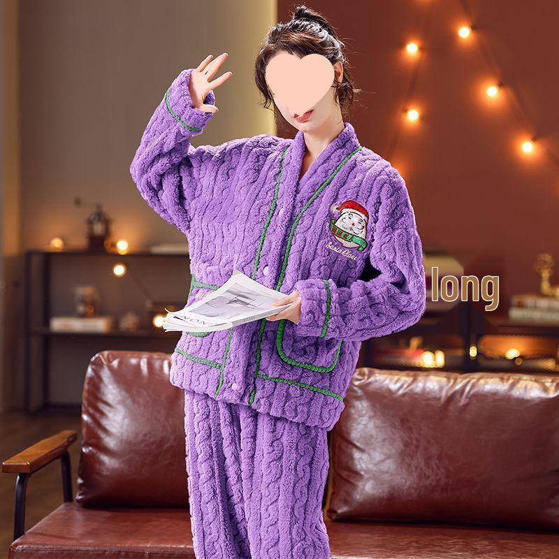 Женский фланелевый пижамный комплект с воротником Санты на осень/зиму 2025 года - Толстая, свободная домашняя одежда M (40-50 kg)
Женский фланелевый пижамный комплект с воротником Санты на осень/зиму 2025 года - Толстая, свободная домашняя одежда M (40-50 kg)