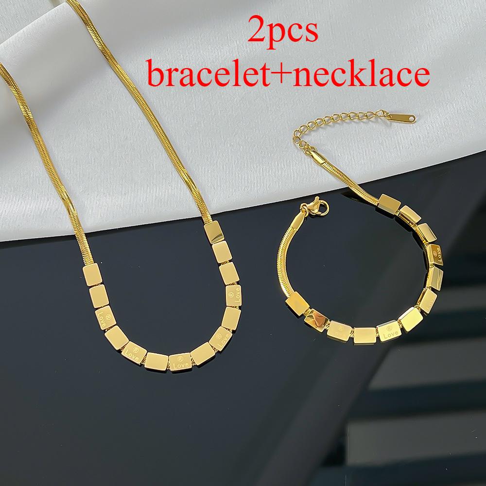 2pcs Letter Small Square Titanium Steel LOVE Bracelet Women Tide High Class Feeling Bracelet
2pcs Letter Small Square Titanium Steel LOVE Bracelet Women Tide High Class Feeling Bracelet