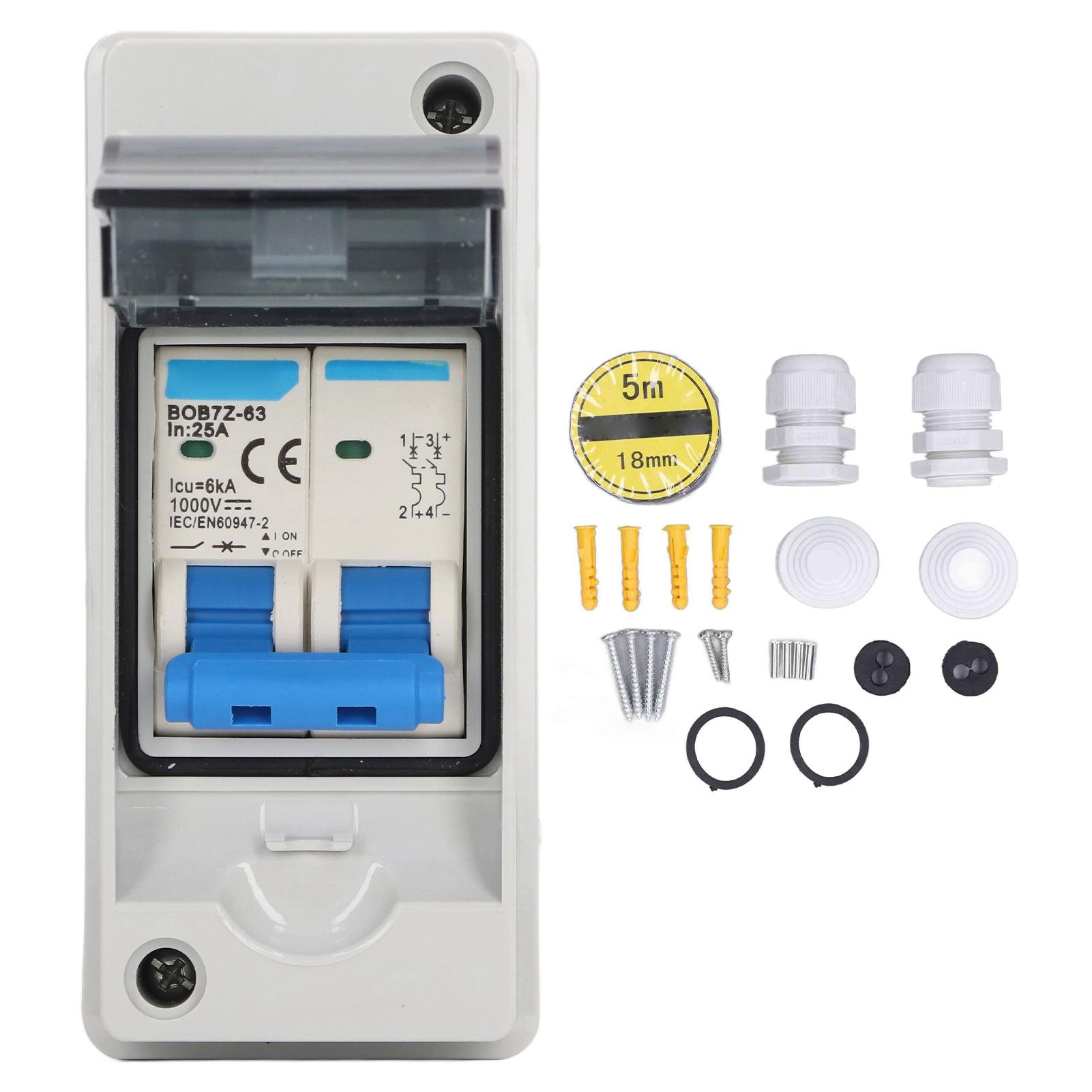 DC Disconnect Switch Lightning Protection 25A Miniature Circuit Breaker with IP65 Waterproof
DC Disconnect Switch Lightning Protection 25A Miniature Circuit Breaker with IP65 Waterproof