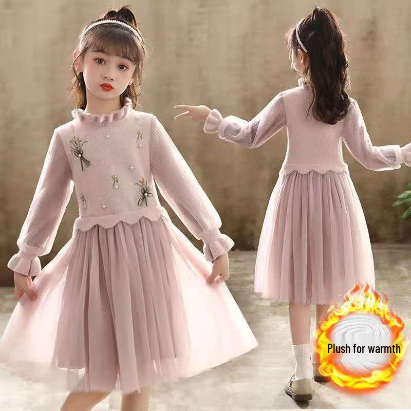 Girls Pink-Purple Mesh Patchwork Dress with Embroidered Flowers 130 cm
Girls Pink-Purple Mesh Patchwork Dress with Embroidered Flowers 130 cm