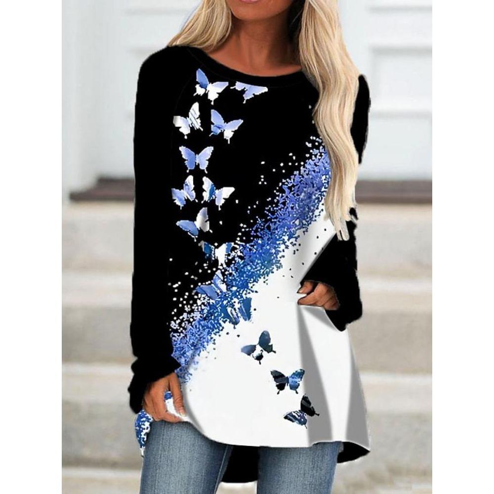 Autumn Winter Fashion Casual round Neck T-Shirt Long Sleeve Cotton Comfortable Print Design Commute Style Women s Top L
Autumn Winter Fashion Casual round Neck T-Shirt Long Sleeve Cotton Comfortable Print Design Commute Style Women s Top L