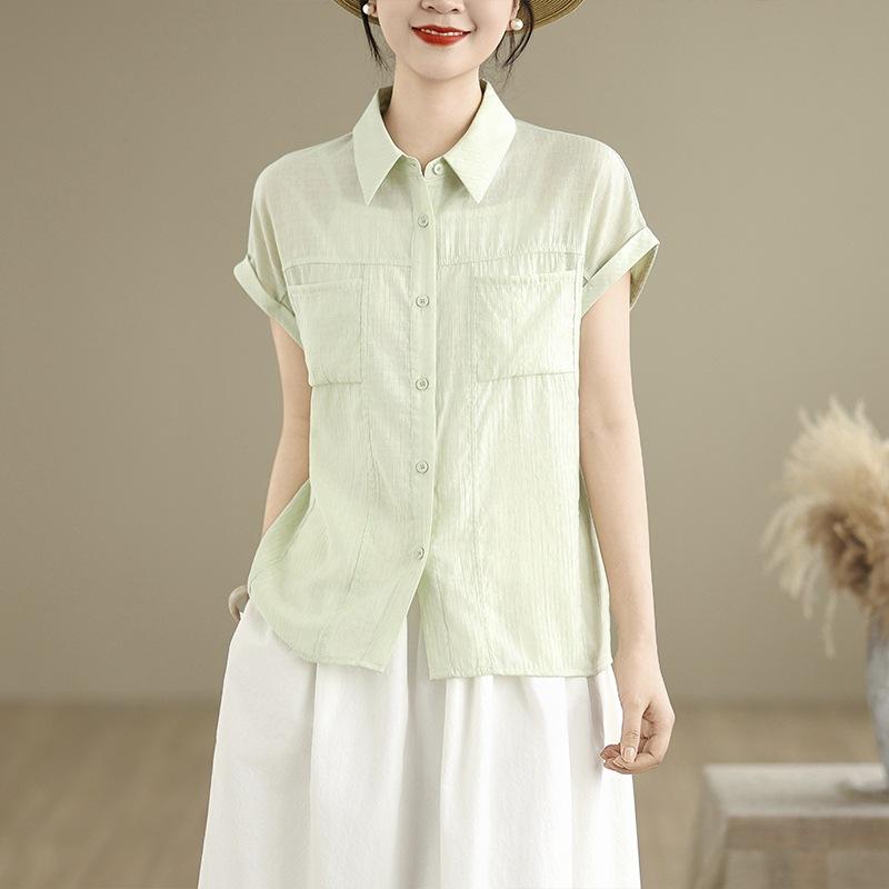 2025 лето новый большой размер однотонный свободный кардиган топ женская рубашка-поло с коротким рукавом модная повседневная рубашка 2XL зелёный
2025 лето новый большой размер однотонный свободный кардиган топ женская рубашка-поло с коротким рукавом модная повседневная рубашка 2XL зелёный
