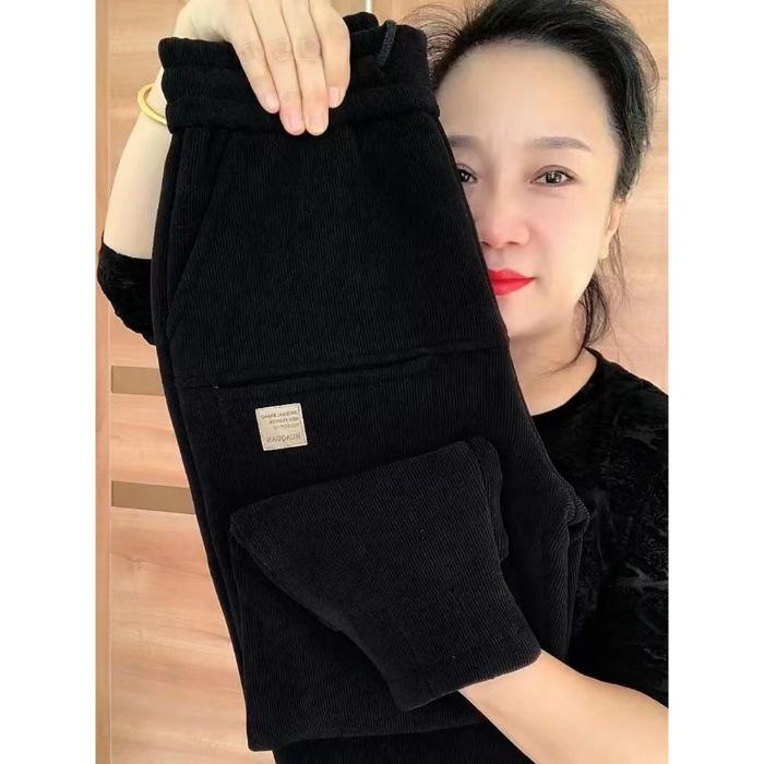 Женские шаровары из овечьей шерсти — маленькие, теплые, облегающие, повседневный осенне-зимний стиль, свободные и универсальные. 2XL чёрный
Женские шаровары из овечьей шерсти — маленькие, теплые, облегающие, повседневный осенне-зимний стиль, свободные и универсальные. 2XL чёрный