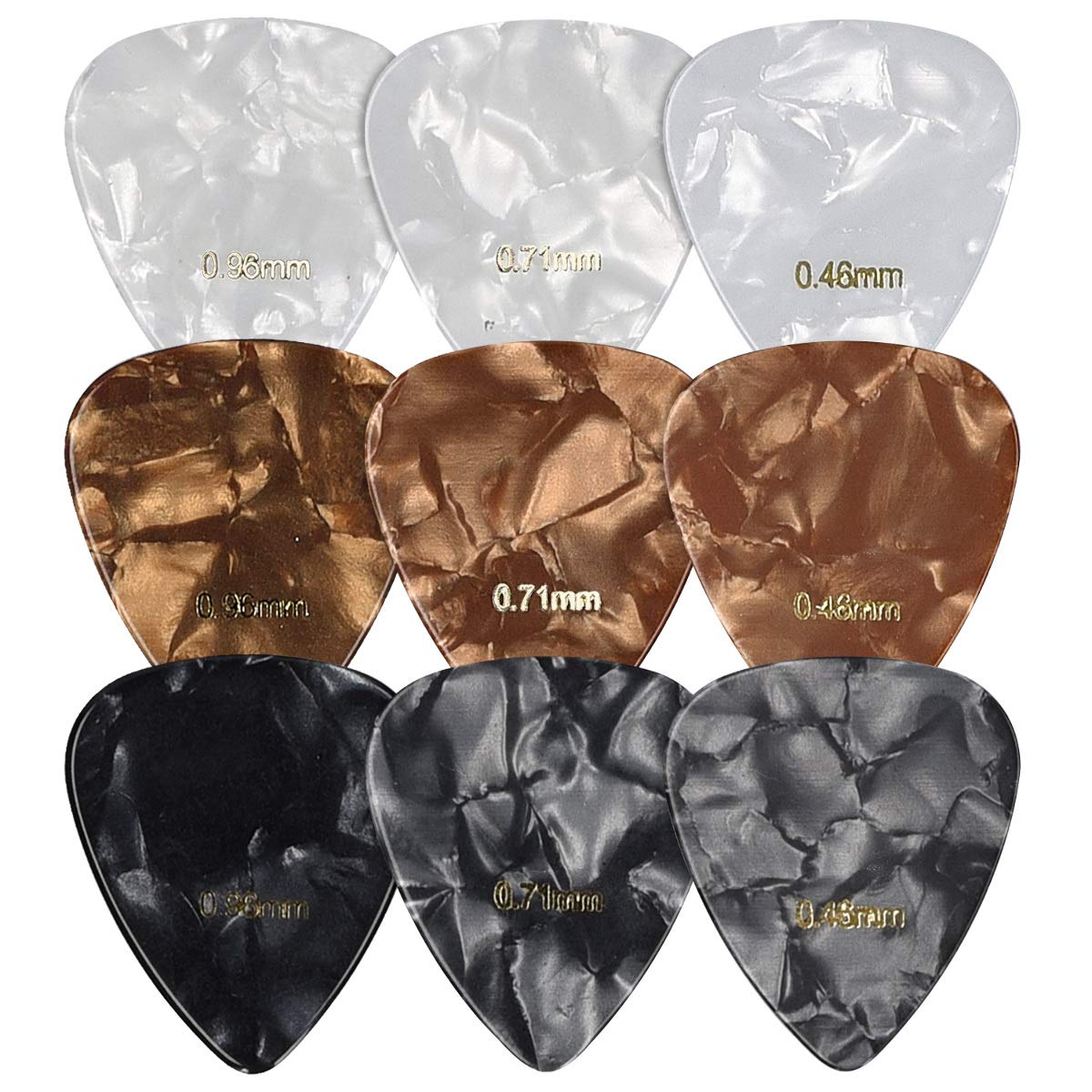 kwmobile 9x Guitar Pick 3 Thickness Set Picks Electric Acoustic String Instruments 3 Colors Set of 9 - 0.46mm / 0.71mm / 0.96mm -
kwmobile 9x Guitar Pick 3 Thickness Set Picks Electric Acoustic String Instruments 3 Colors Set of 9 - 0.46mm / 0.71mm / 0.96mm -