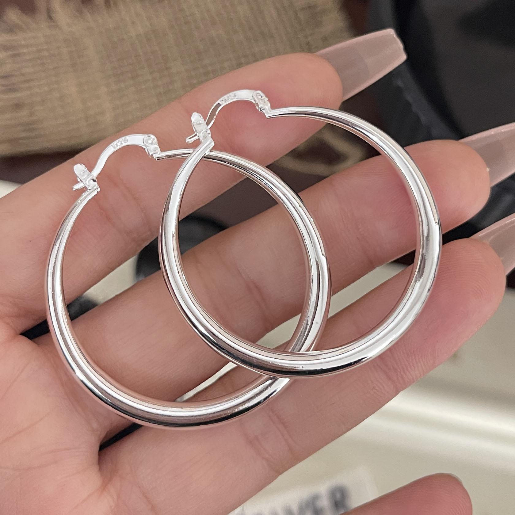 925 Sterling Silver Earrings For Women Trendy Geometric Big Round Twist Earring Jewelry Prevent Allergy Party Gift Accessories
925 Sterling Silver Earrings For Women Trendy Geometric Big Round Twist Earring Jewelry Prevent Allergy Party Gift Accessories