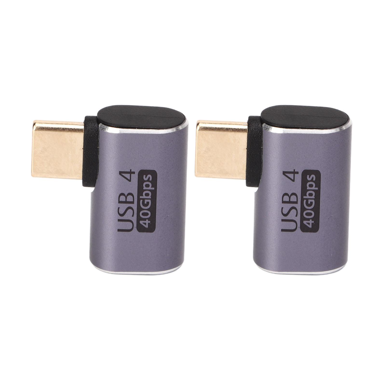 2Pcs Type C Male to Female Right Angle Connector 40Gbps 90 Degree USB C Adapter for Transmission
2Pcs Type C Male to Female Right Angle Connector 40Gbps 90 Degree USB C Adapter for Transmission