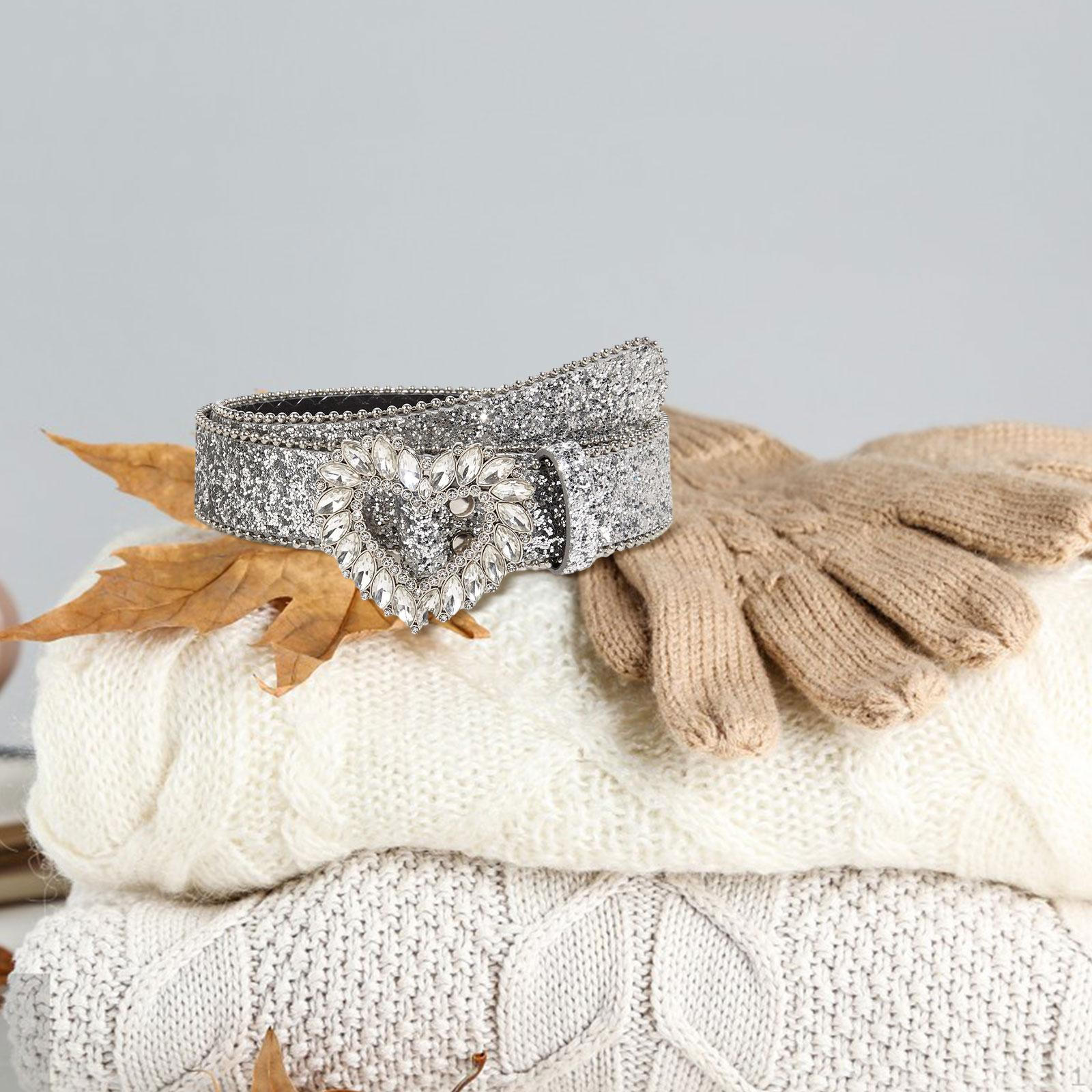 Женский ремень со стразами, поясной ремень из искусственной кожи с пряжкой в виде сердца в стиле панк-ковбой с блестящими бриллиантами 
Женский ремень со стразами, поясной ремень из искусственной кожи с пряжкой в виде сердца в стиле панк-ковбой с блестящими бриллиантами